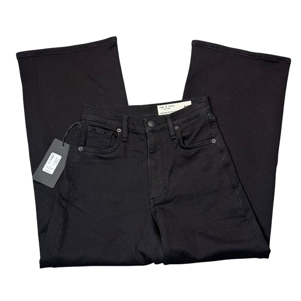 Rag & Bone NWT New $248 Rag & Bone Annie Wide Leg Black Jeans Size 23 Size 23" - 3 Thumbnail