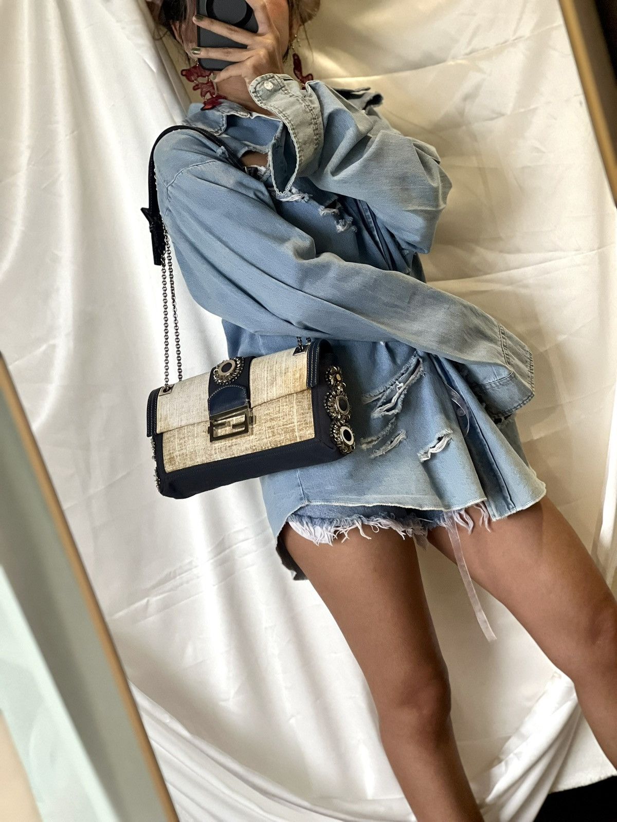Fendi Fendi Embellished Canvas Baguette Size ONE SIZE - 24 Thumbnail