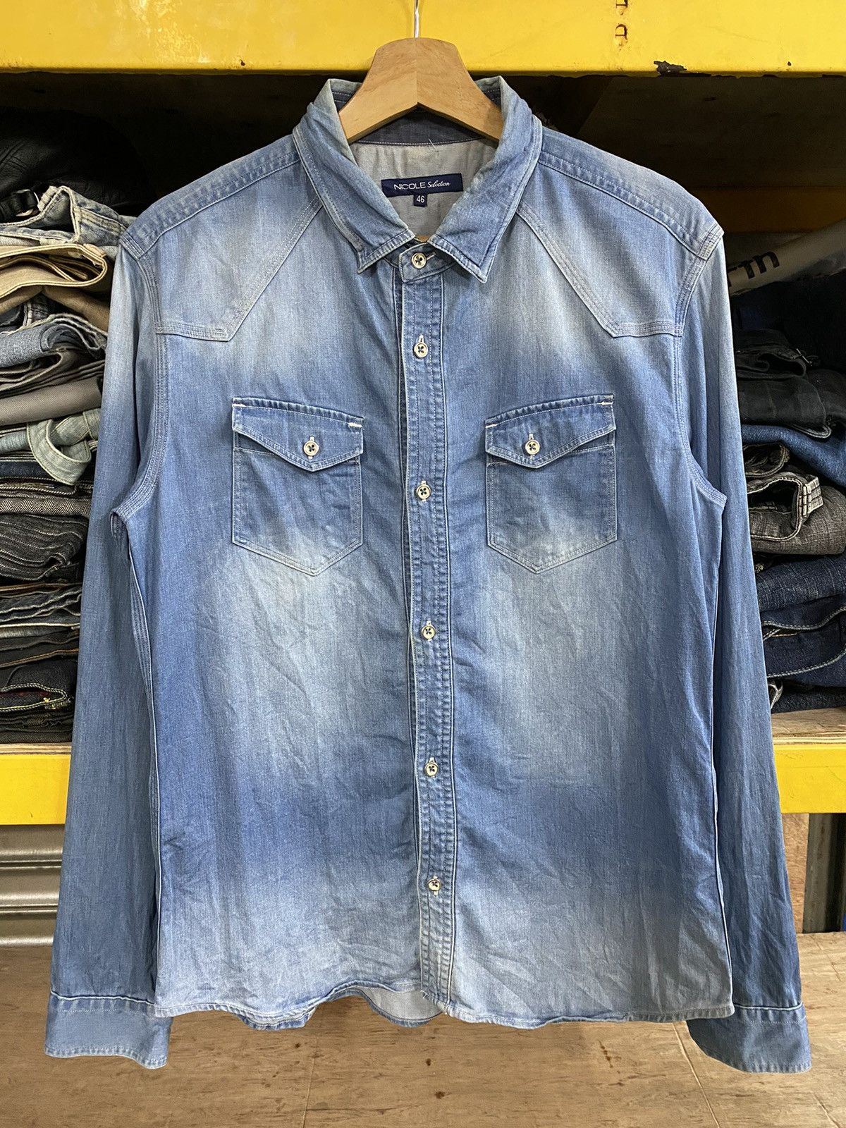 Japanese Nicole Selection Indigo Fade Out Distressed Denim