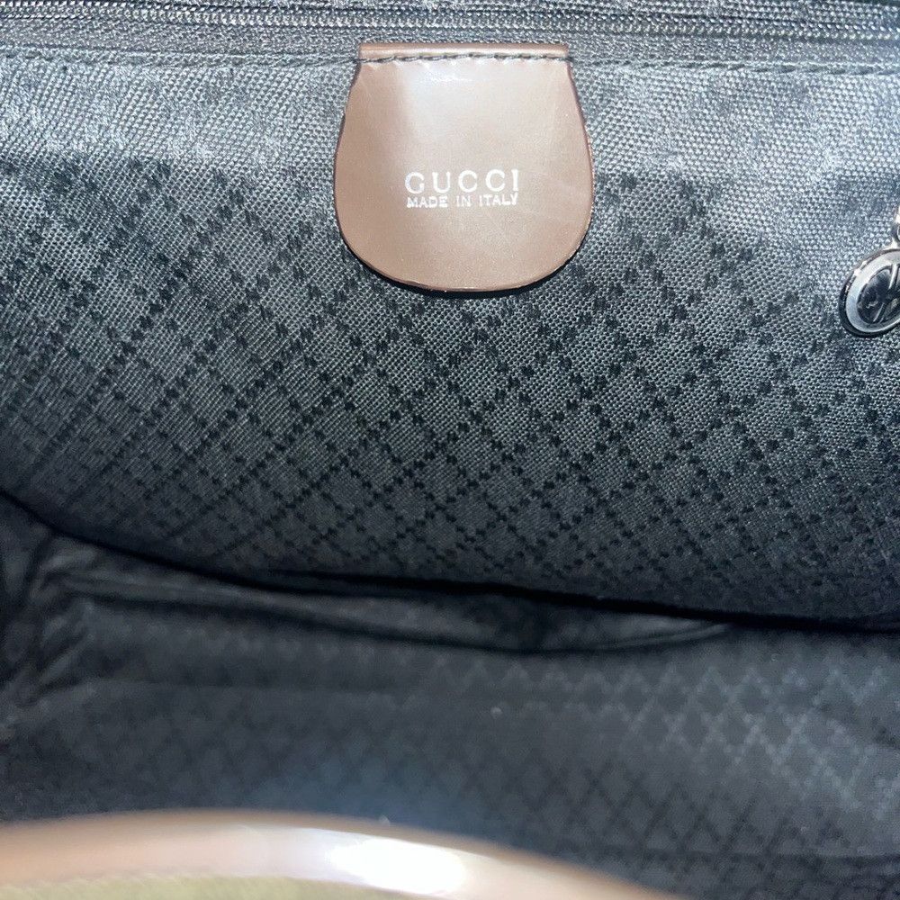 Gucci Gucci 2 Way Bamboo Chocolate Nylon/Patent Leather Backpack Size ONE SIZE - 8 Thumbnail