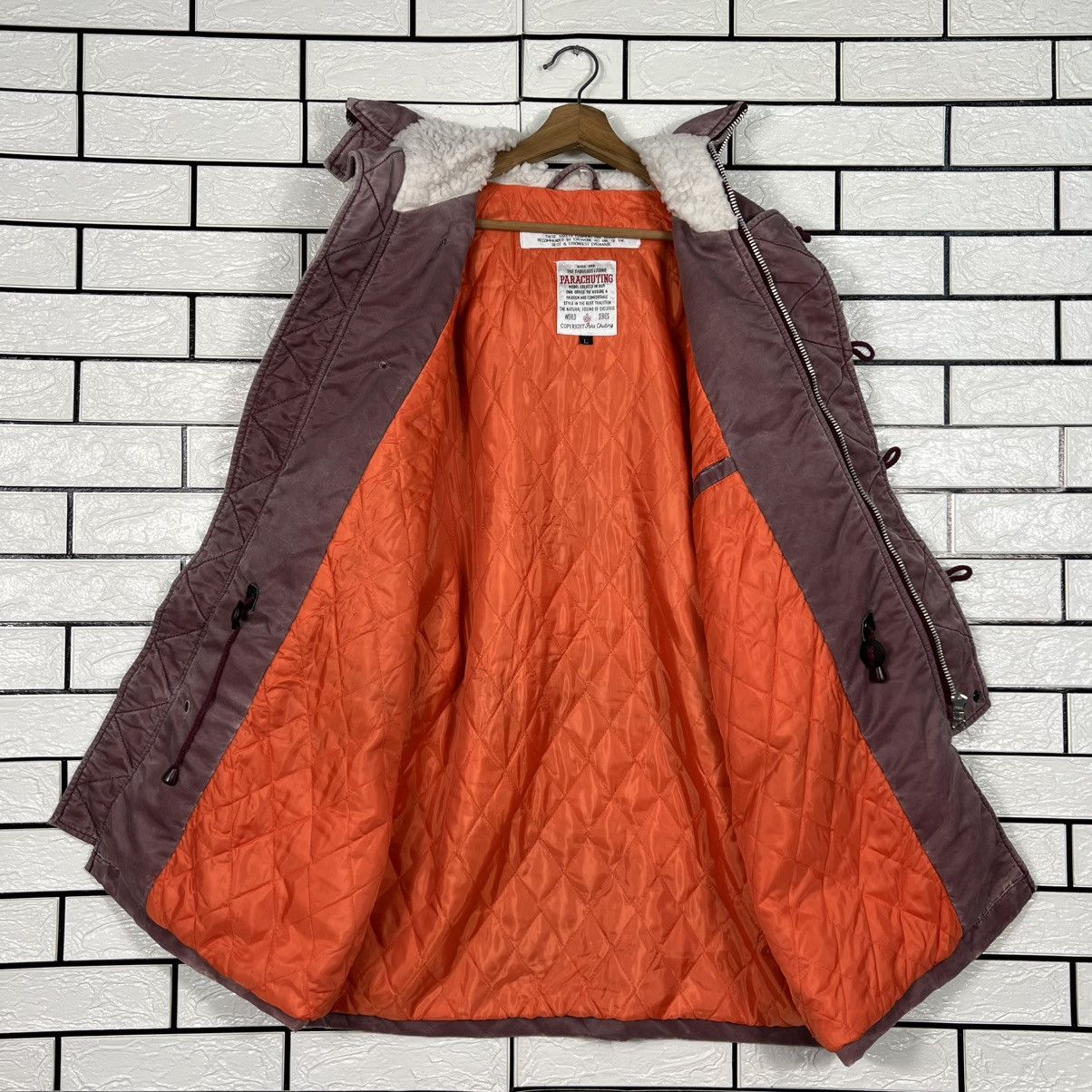 Vintage PARACHUTING Maroon Parka Fullzip Hooded Jacket #3963-C180 Size US L / EU 52-54 / 3 - 12 Thumbnail