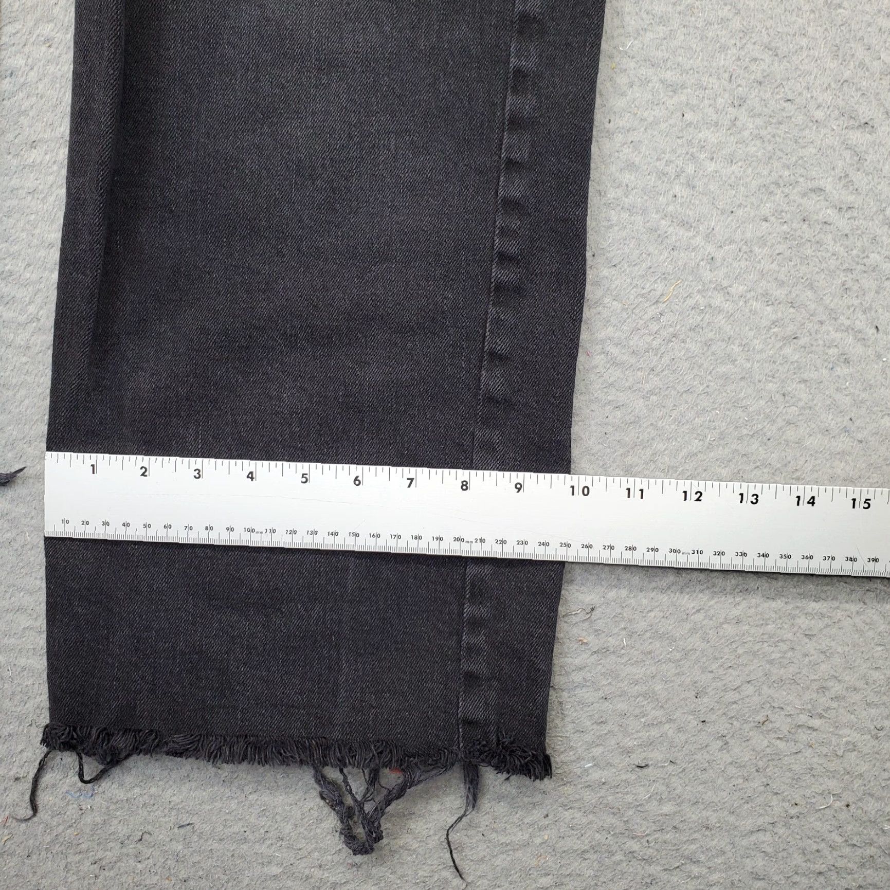 Old Navy Old Navy Jeans Womens 0 Black Denim Stretch Raw Hem Extra High Rise Wide Leg Jeans Size 25" / US 0 / IT 36 - 5 Thumbnail