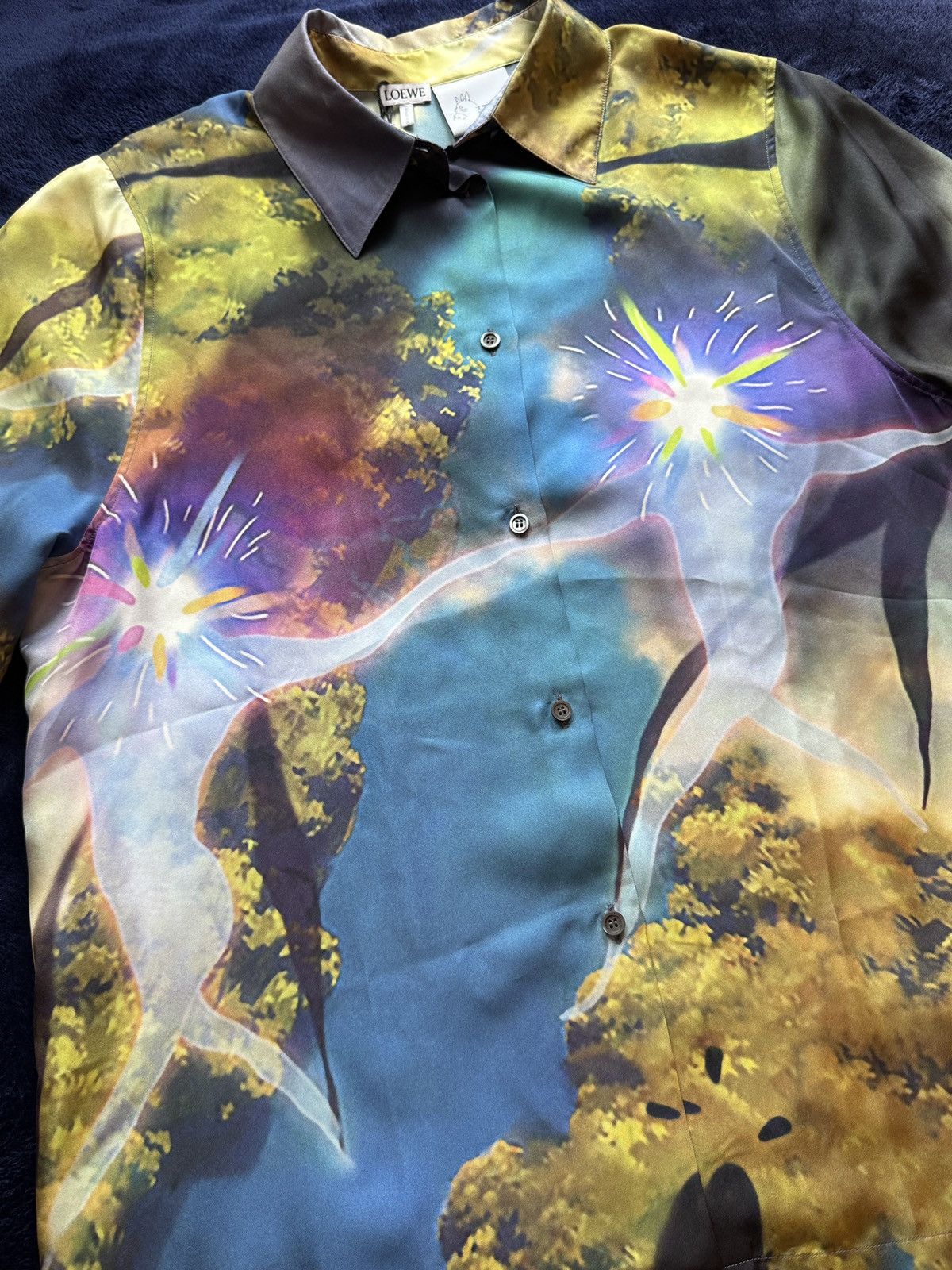 Loewe LOEWE STUDIO GHIBLI Howls Moving Castle Magic Sky Silk Shirt Size US L / EU 52-54 / 3 - 4 Thumbnail