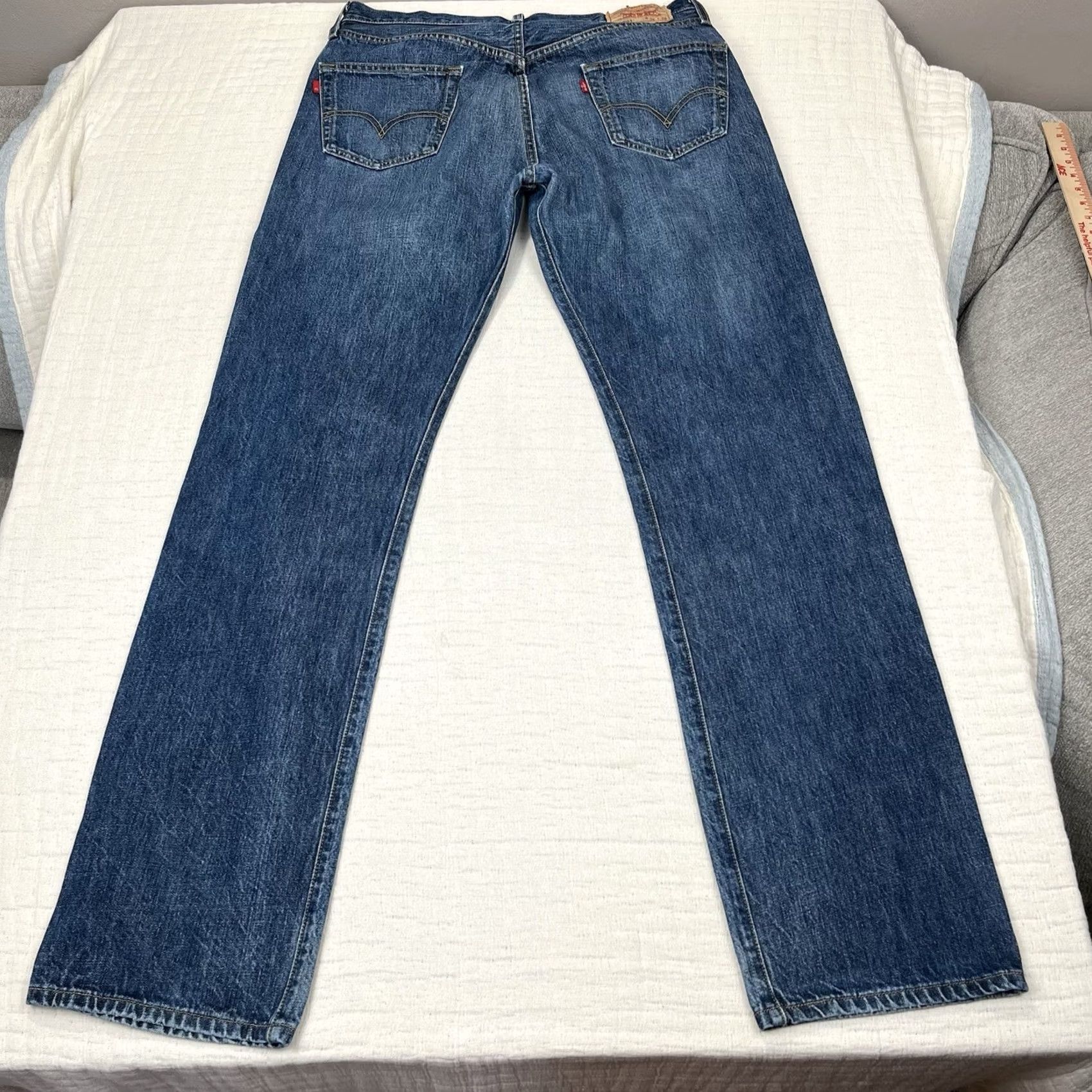Levi's Levi's 501 Jeans 36X36 Medium Wash Distressed Pockets 2007 Date Good Condition Mens Jeans Straight Blue 501 Model Size US 36 / EU 52 - 2 Thumbnail
