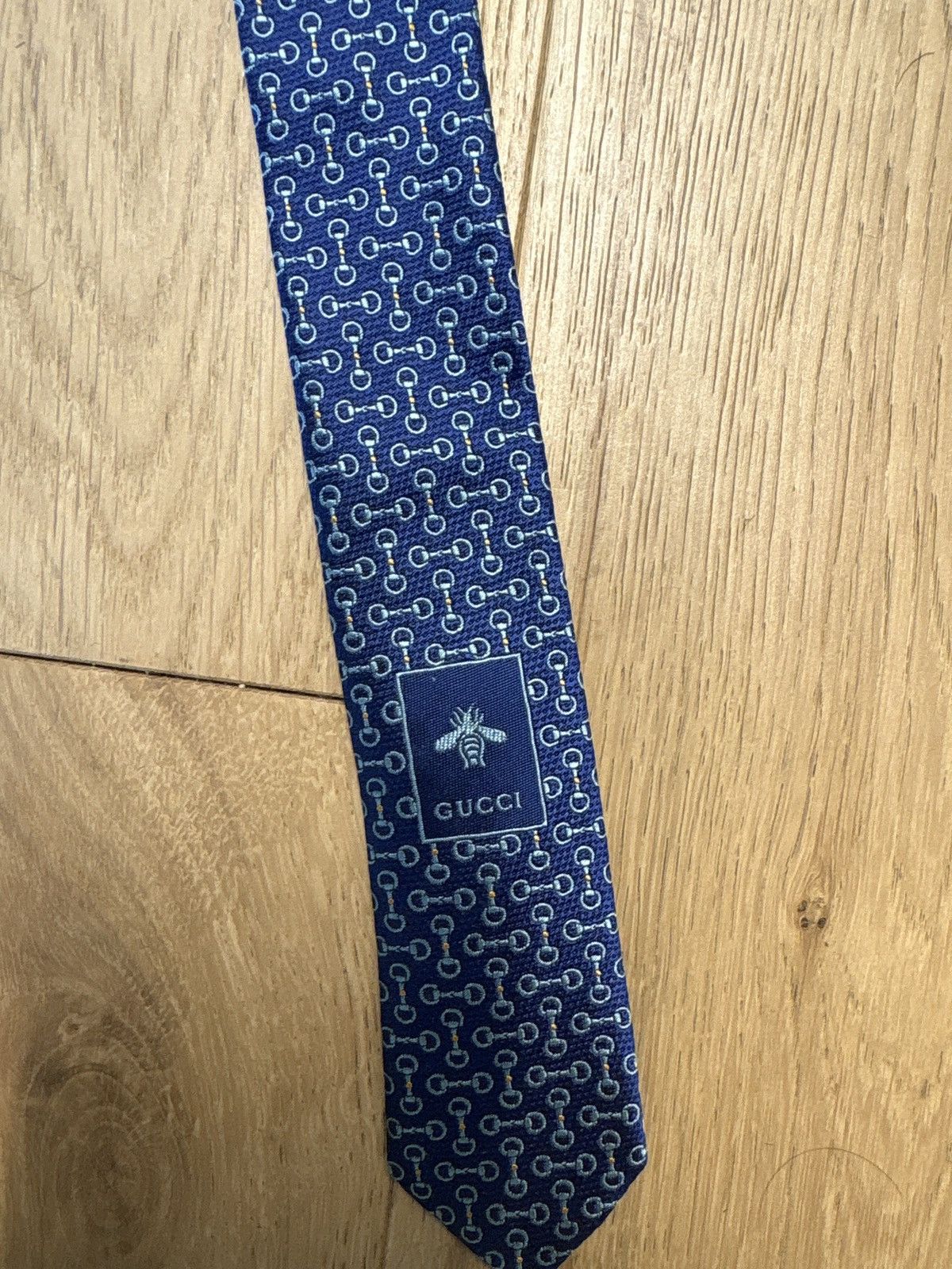 Gucci Blue Gucci tie with horsebit logos Size ONE SIZE - 3 Thumbnail