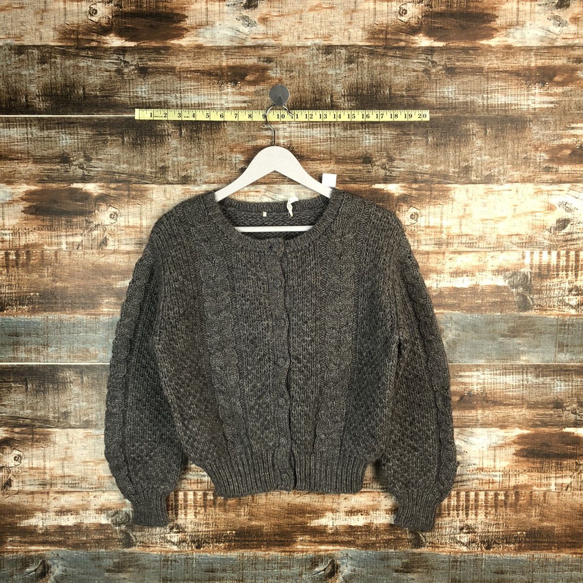 Homespun Knitwear × Japanese Brand Navara vintage Grey Patterned Cardigans Knitwear #A1461 Size S / US 4 / IT 40 - 1 Thumbnail