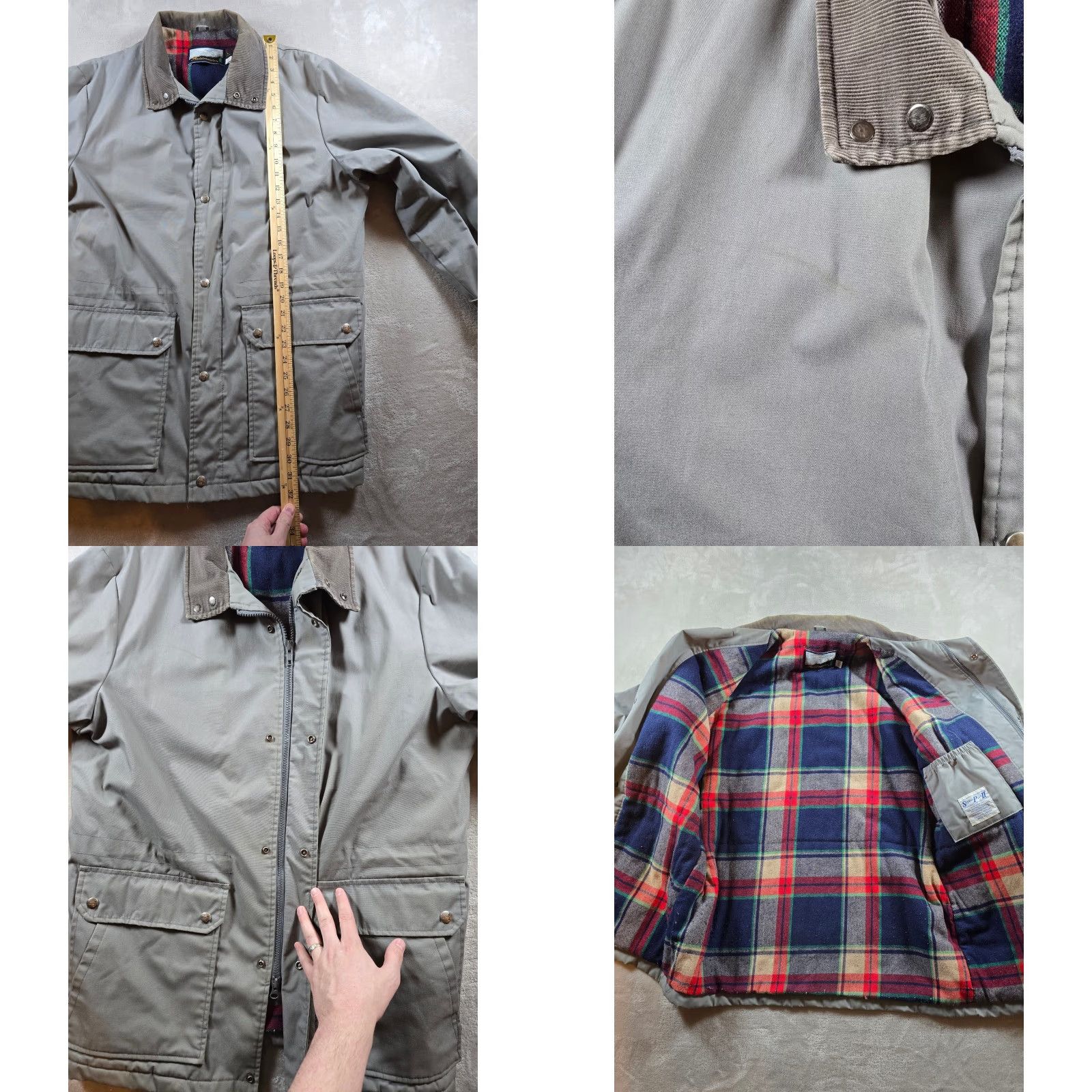 Vintage VINTAGE Fieldmaster Chore Jacket Mens L Gray Corduroy Plaid Weathergear Lined Pockets USA Made Size US L / EU 52-54 / 3 - 9 Thumbnail