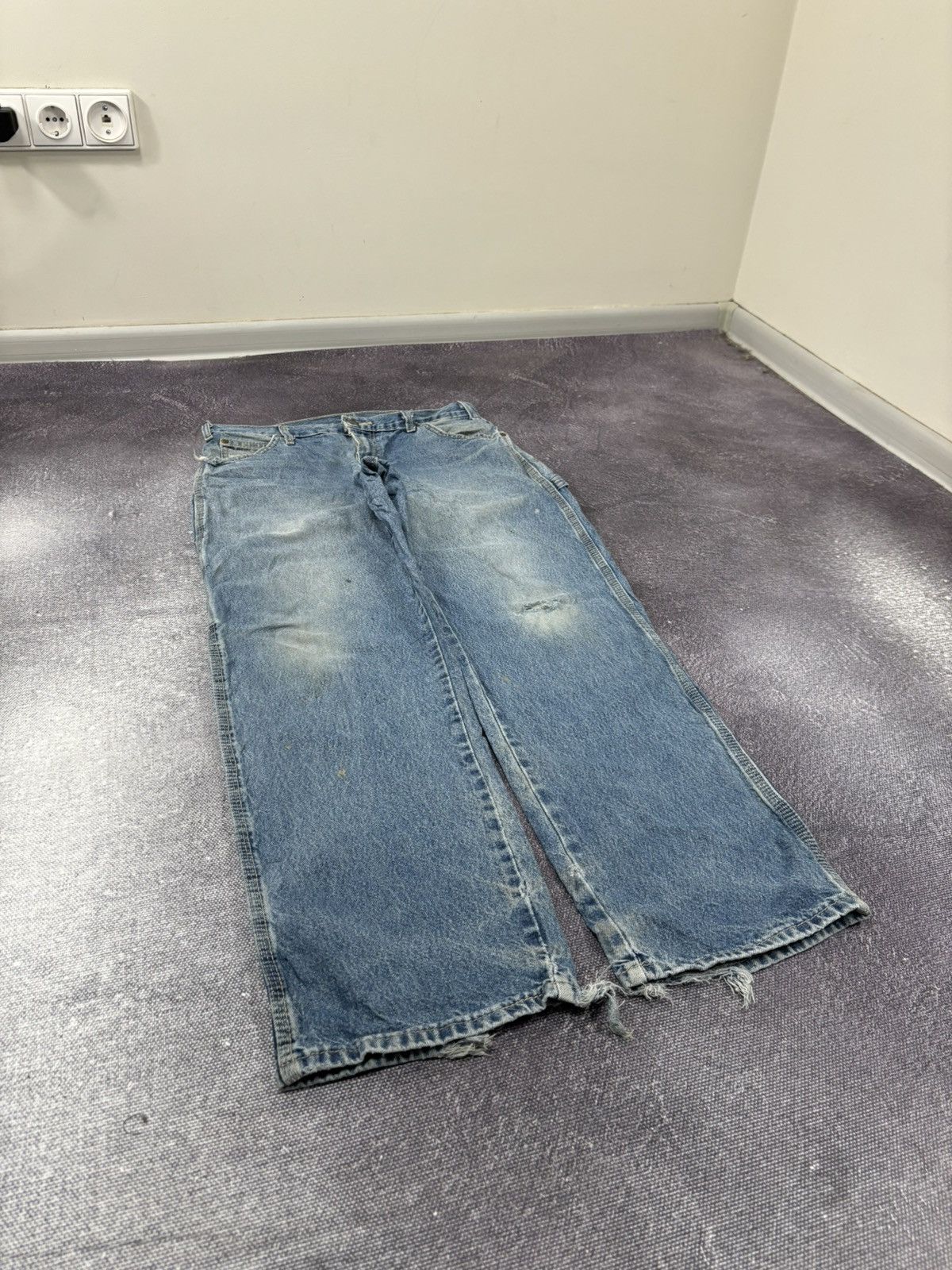 Dickies Vintage Dickies Y2K Faded Light Blue Denim Work Baggy Jeans Size US 31 - 8 Thumbnail