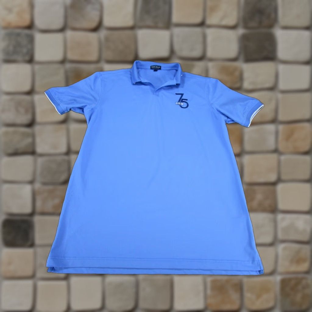 Peter Millar VINTAGE Peter Millar Polo Shirt Mens Large Crown Crafted Short Sleeve Golf Shirt Regular Blue Polyester Men L Size Polo Mens Golf Size US L / EU 52-54 / 3 - 1 Thumbnail