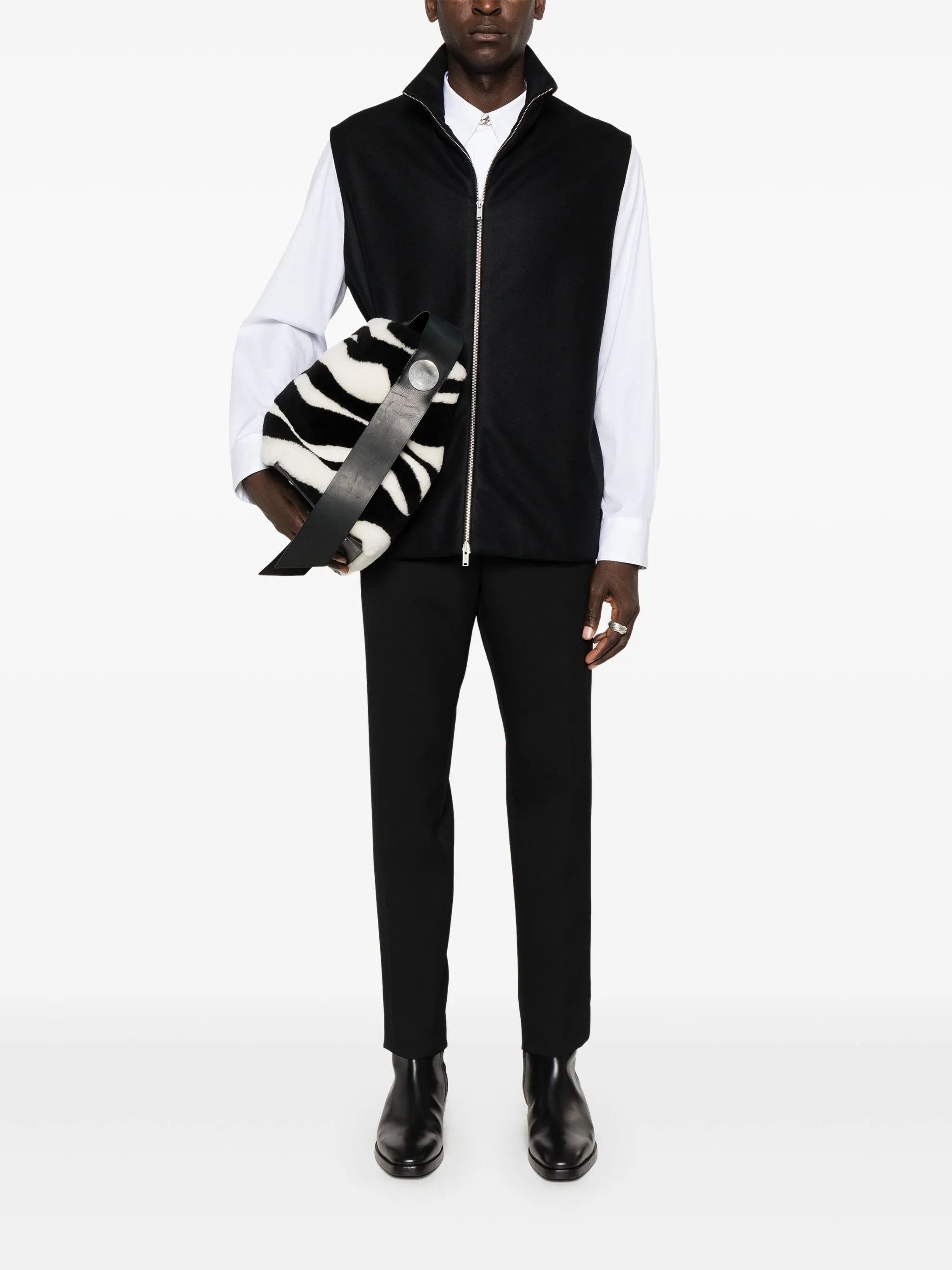 Jil Sander o1w1db11025 Zip up Vest in Black Size US S / EU 44-46 / 1 - 2 Thumbnail