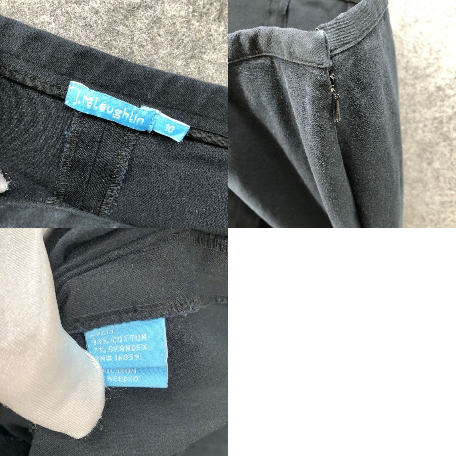 J.McLaughlin J. McLaughlin Skinny Side Zip Pants Womens 10 Black Mid Rise Flat Front Solid Size 32" / US 10 / IT 46 - 8 Thumbnail