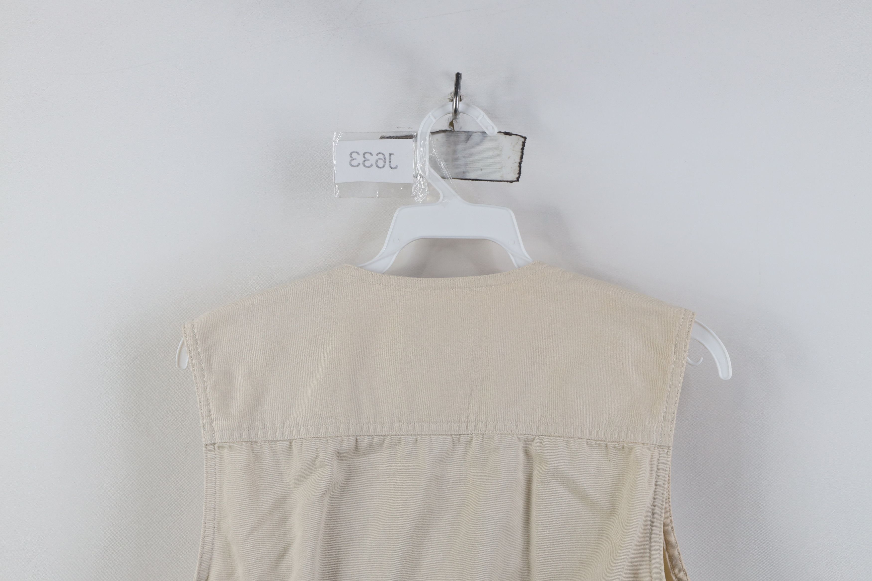 Vintage Vintage 90s Streetwear Buckle Back Vest Jacket Beige Size M / US 6-8 / IT 42-44 - 13 Thumbnail