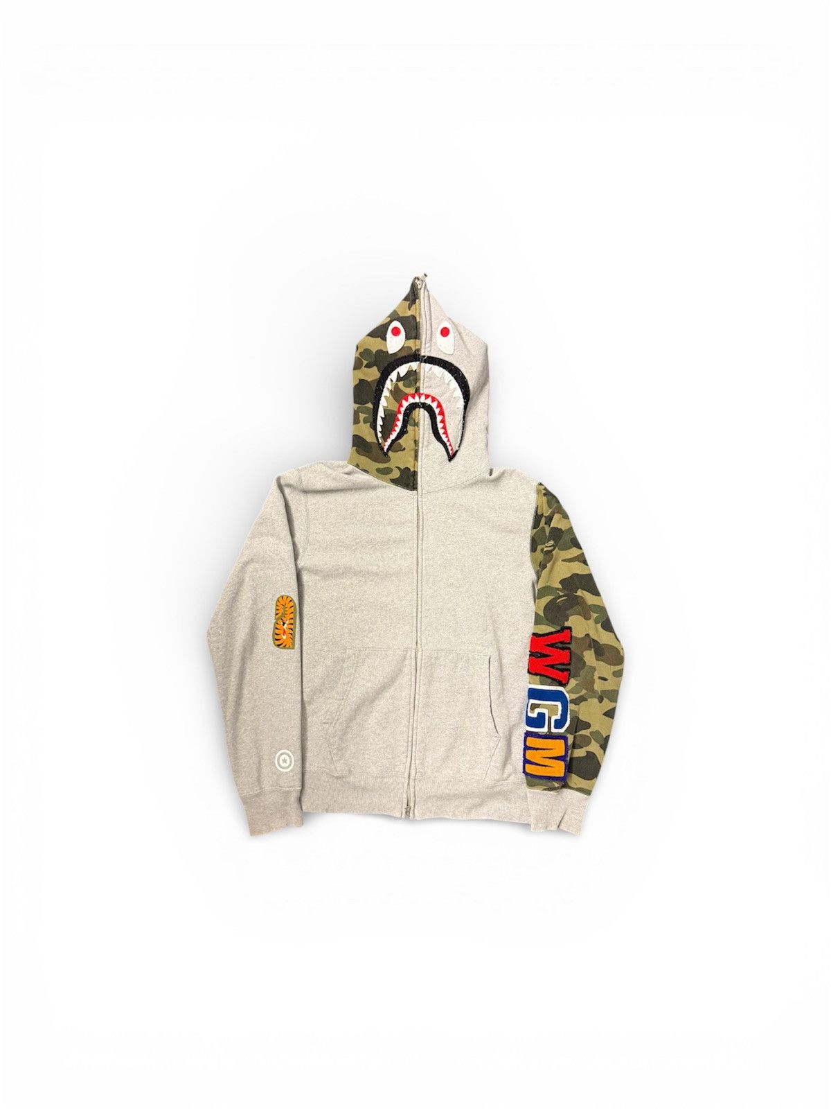 Bape BAPE Grey 1st Camo ABC Split Sleeve Chenille WGM Zip Up Size US L / EU 52-54 / 3 - 1 Thumbnail