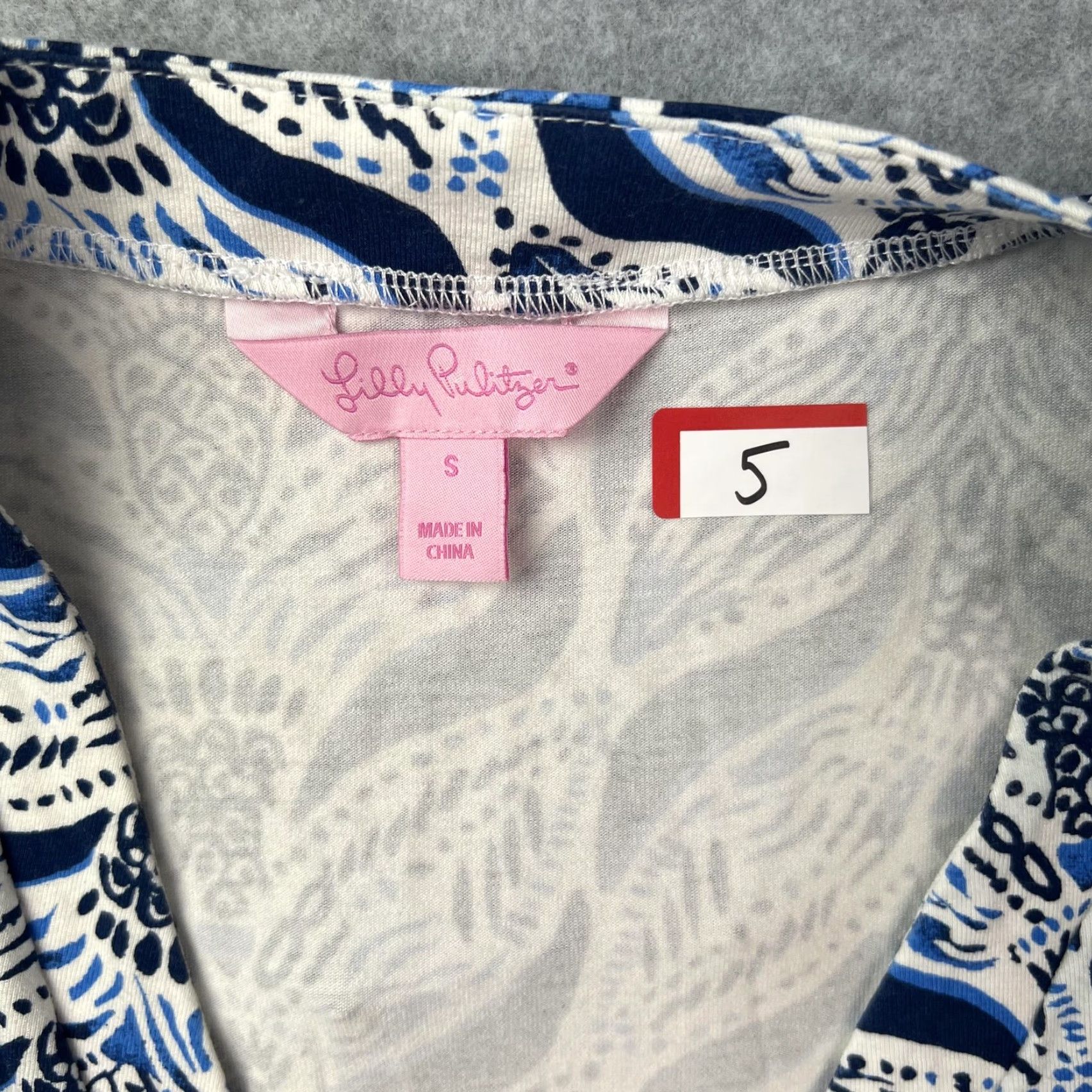 Lilly Pulitzer Lilly Pulitzer Romper Womens S Blue White Print Wrap Tie Waist Long Sleeve Size S / US 4 / IT 40 - 7 Thumbnail