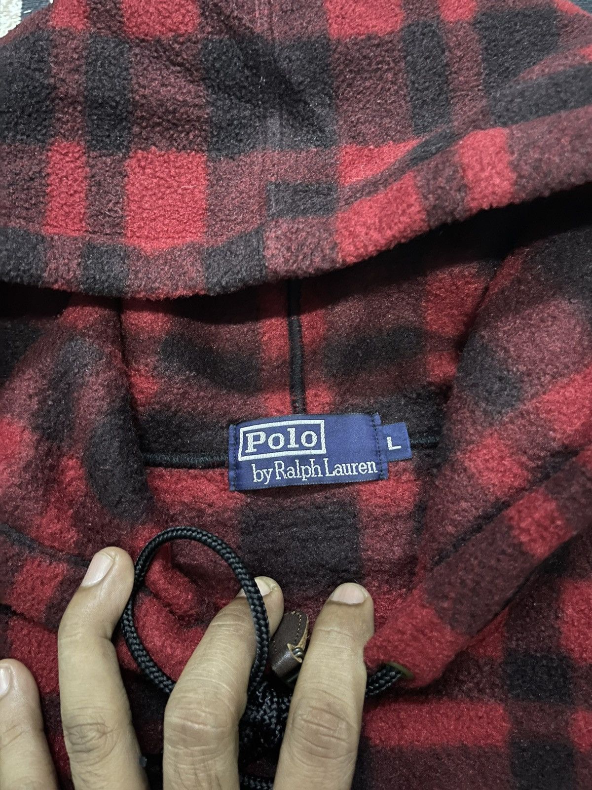 Polo Ralph Lauren 90s POLO RALPH LAUREN ANORAK HALF ZIPPER FLEECE HOODIE Size US L / EU 52-54 / 3 - 9 Thumbnail