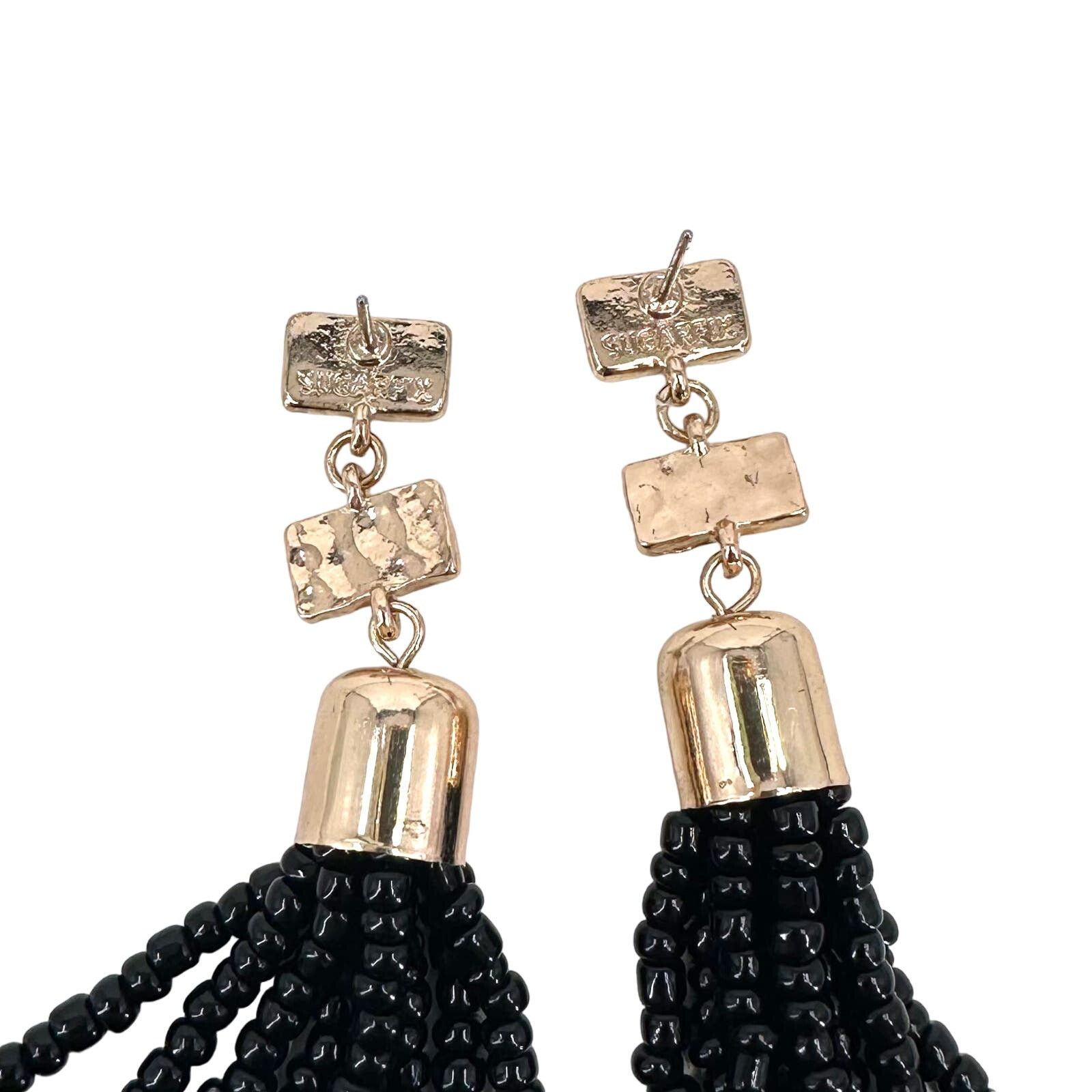 Other Sugarfix by Baublebar Earrings Black Beaded Tassel Gold Tone Size ONE SIZE - 5 Thumbnail