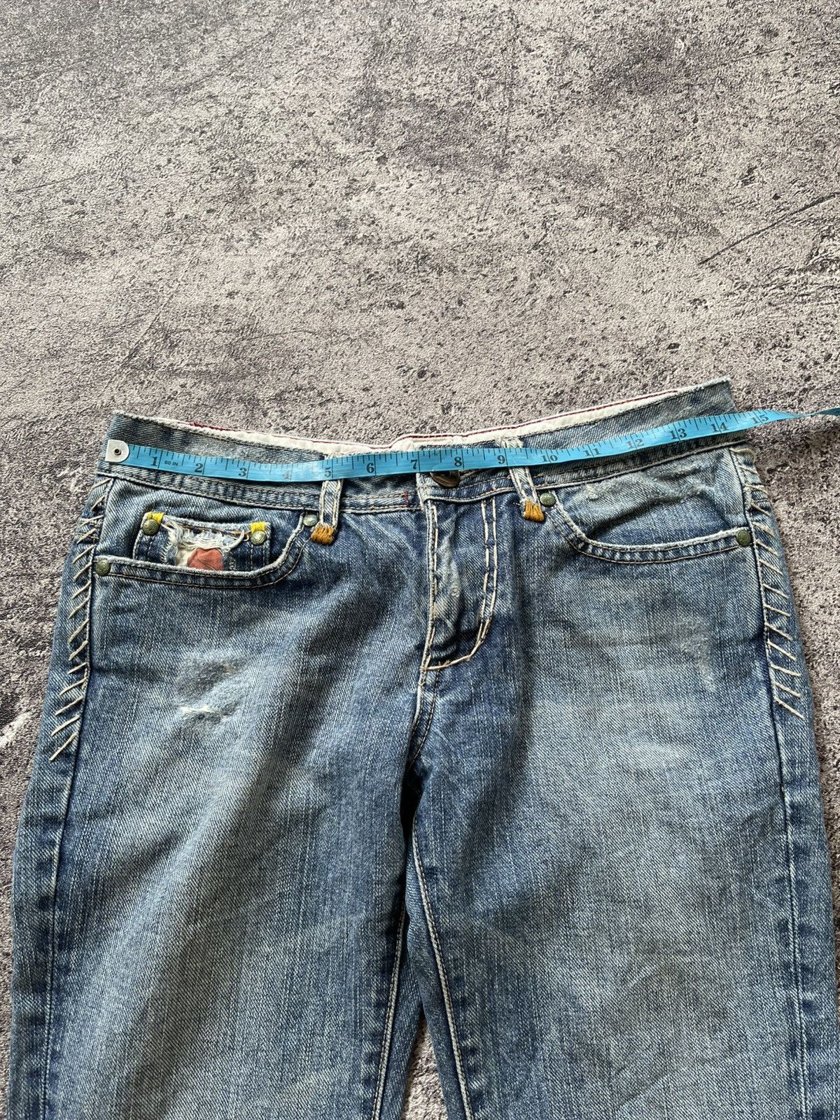 Japanese Brand Vintage Jepanese Brand Blue Faded Wash Style Flare Jeans Size 29" - 14 Thumbnail