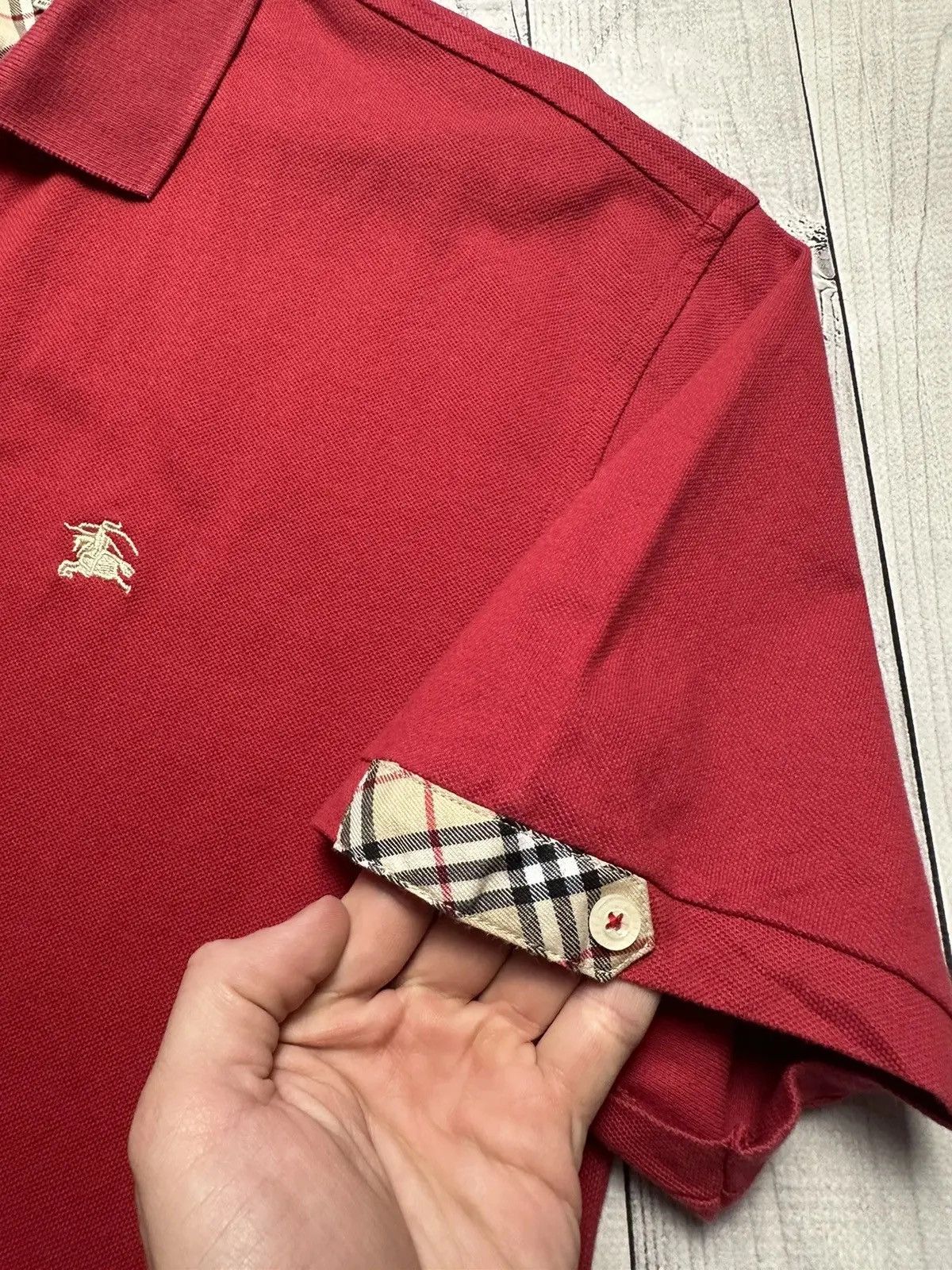 Burberry Vintage Burberry polo plaid logo red size L/XL Size US XL / EU 56 / 4 - 4 Thumbnail