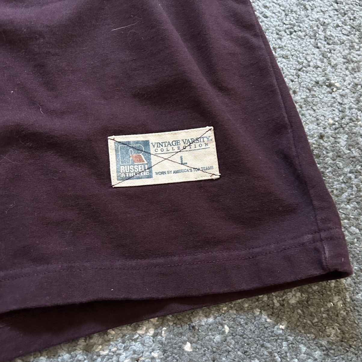 Russell Athletic SLUBBY MiDDLEWEiGHT RUGBY TOP DEEP MAROON OLD GOLD U of M Size US L / EU 52-54 / 3 - 6 Thumbnail