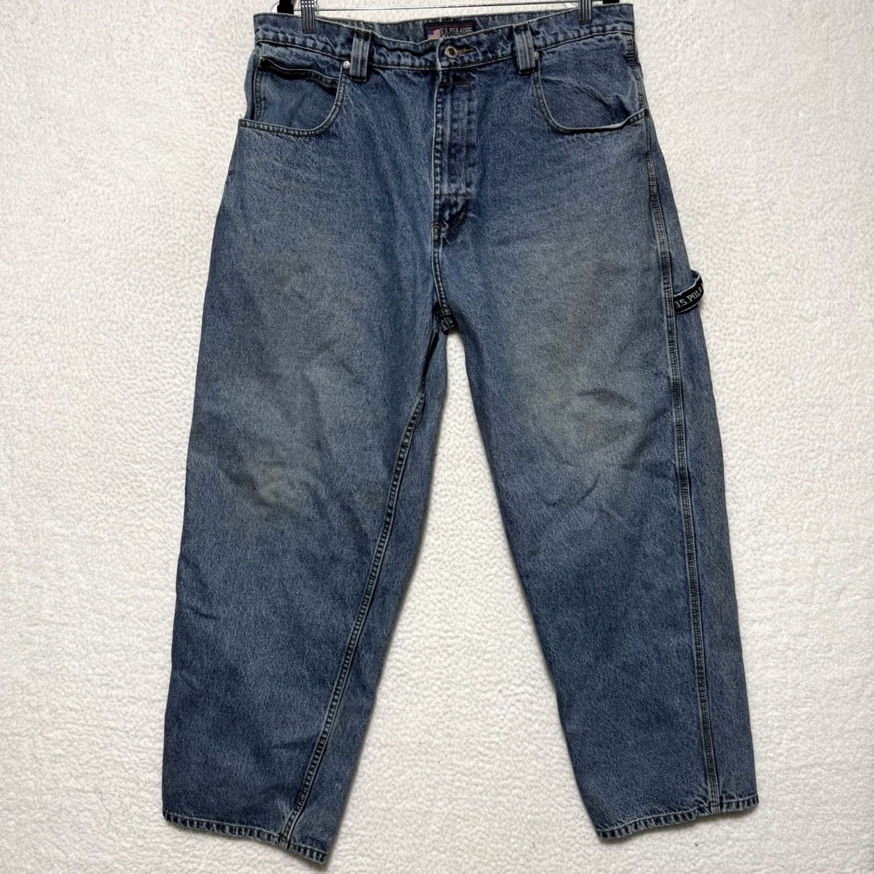 Vintage VINTAGE US POLO ASSN JEANS CO Mens Jeans Baggy Hip Hop Skater Grunge Blue 38x32 Denim Wide-Leg Y2K Mens Size US M / EU 48-50 / 2 - 2 Thumbnail