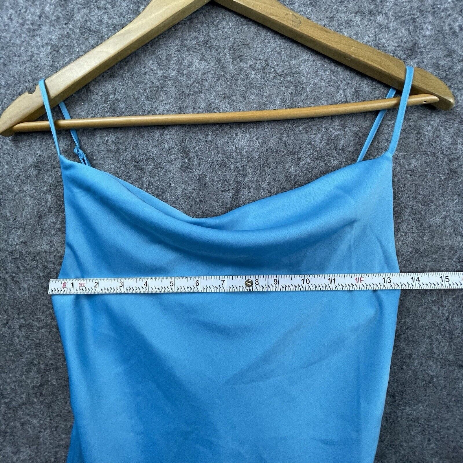 Urban Outfitters Urban Outfitters Slip Dress XS Aqua Cowl Neck Strappy Size XS / US 0-2 / IT 36-38 - 3 Thumbnail