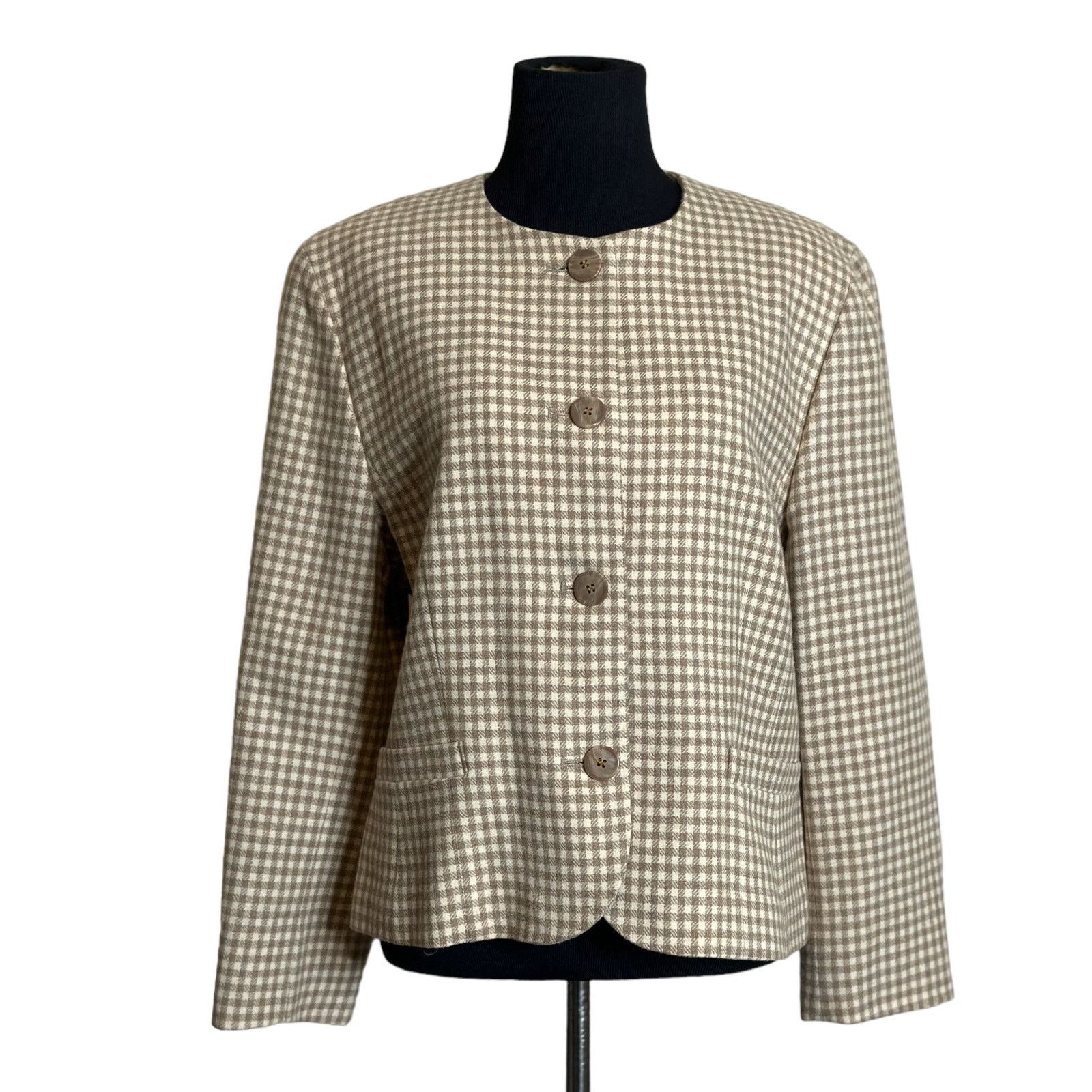 Pendleton Pendleton vintage beige gingham wool button blazer size P14 Size XL / US 12-14 / IT 48-50 - 10 Thumbnail