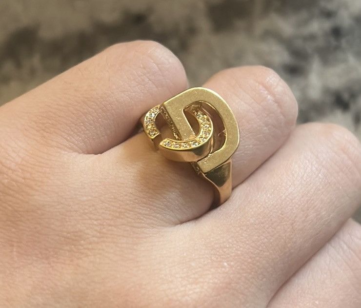 Dior Dior CD LOCK RING Gold-Finish Metal and Silver-Tone Crystal Size ONE SIZE - 9 Thumbnail
