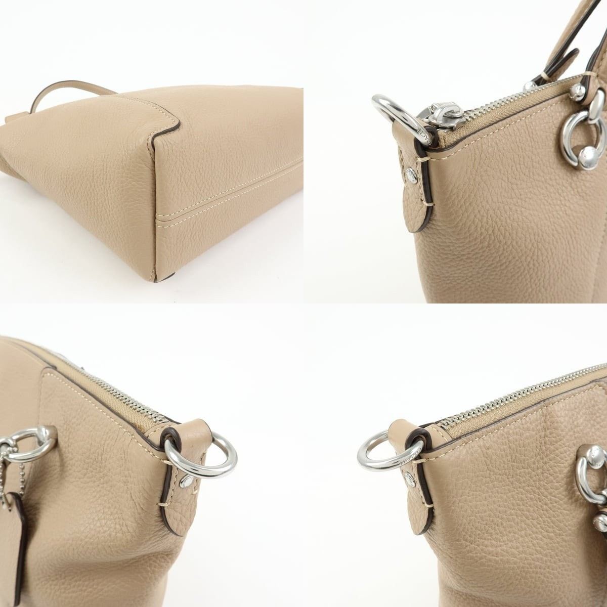 Coach Coach Kacey Leather Shoulder Bag Beige Size ONE SIZE - 5 Thumbnail