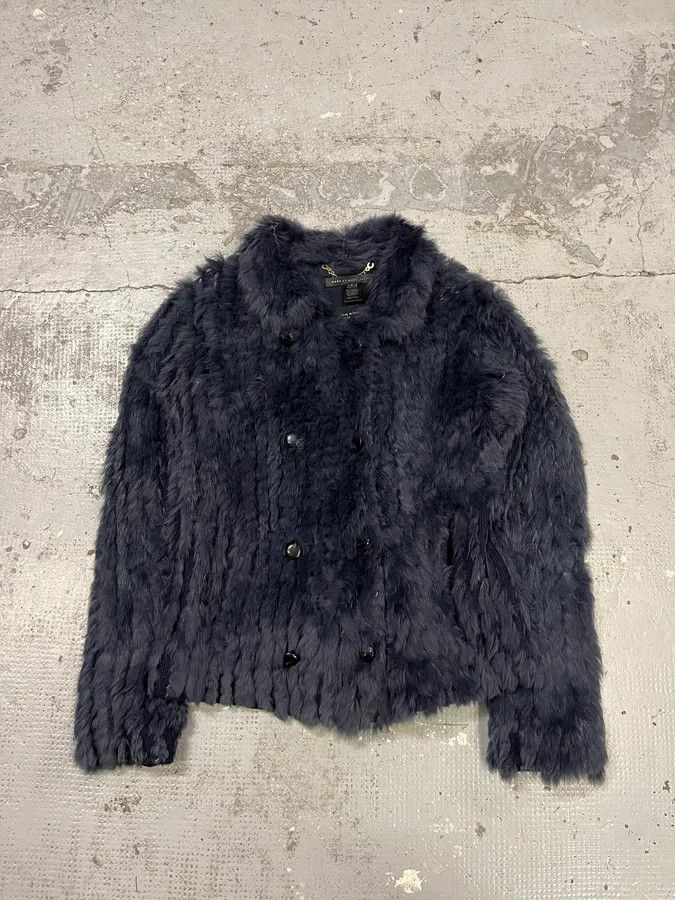 Marc Jacobs 2010s Marc Jacobs Navy Rabbit Fur Officer Jacket Size M / US 6-8 / IT 42-44 - 1 Thumbnail