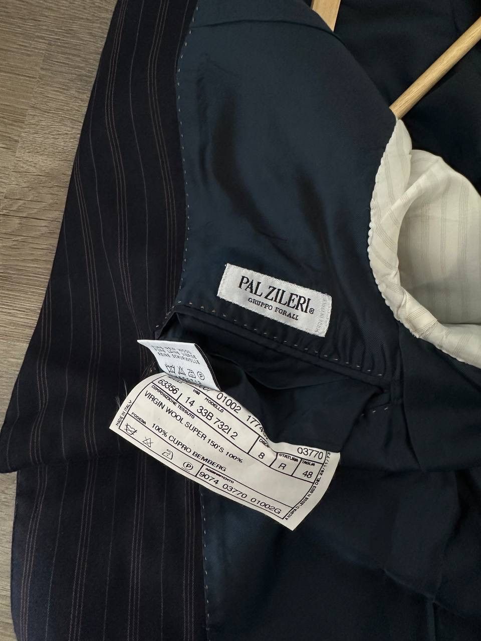 Pal Zileri × Vintage Vintage Pal Zileri Striped Virgin Wool Super Suit Size 48S - 16 Thumbnail