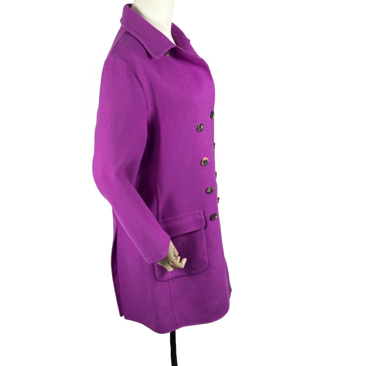 Salvatore Ferragamo Vintage Salvatore Ferragamo Purple Wool Coat Size XS / US 0-2 / IT 36-38 - 2 Thumbnail