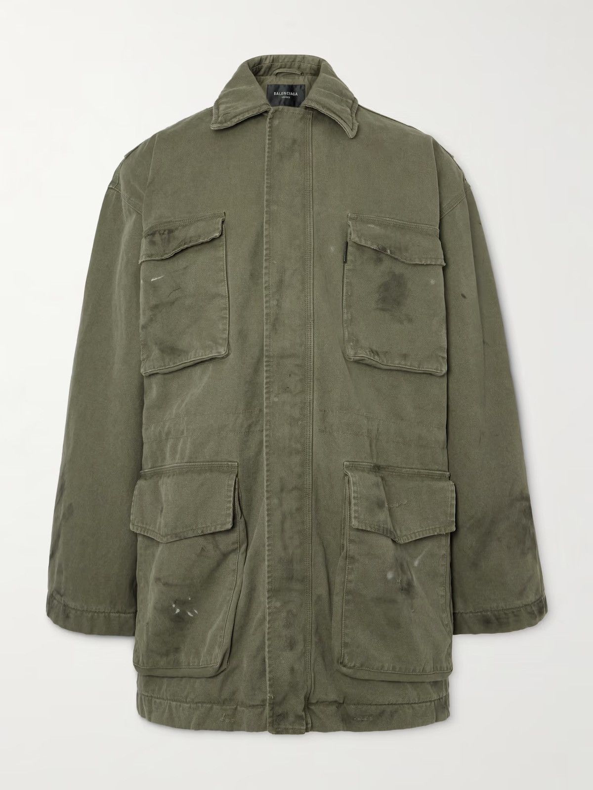 Balenciaga 💥$6.5K VALUE💥Distressed Cotton-Canvas Coat Size US L / EU 52-54 / 3 - 1 Thumbnail