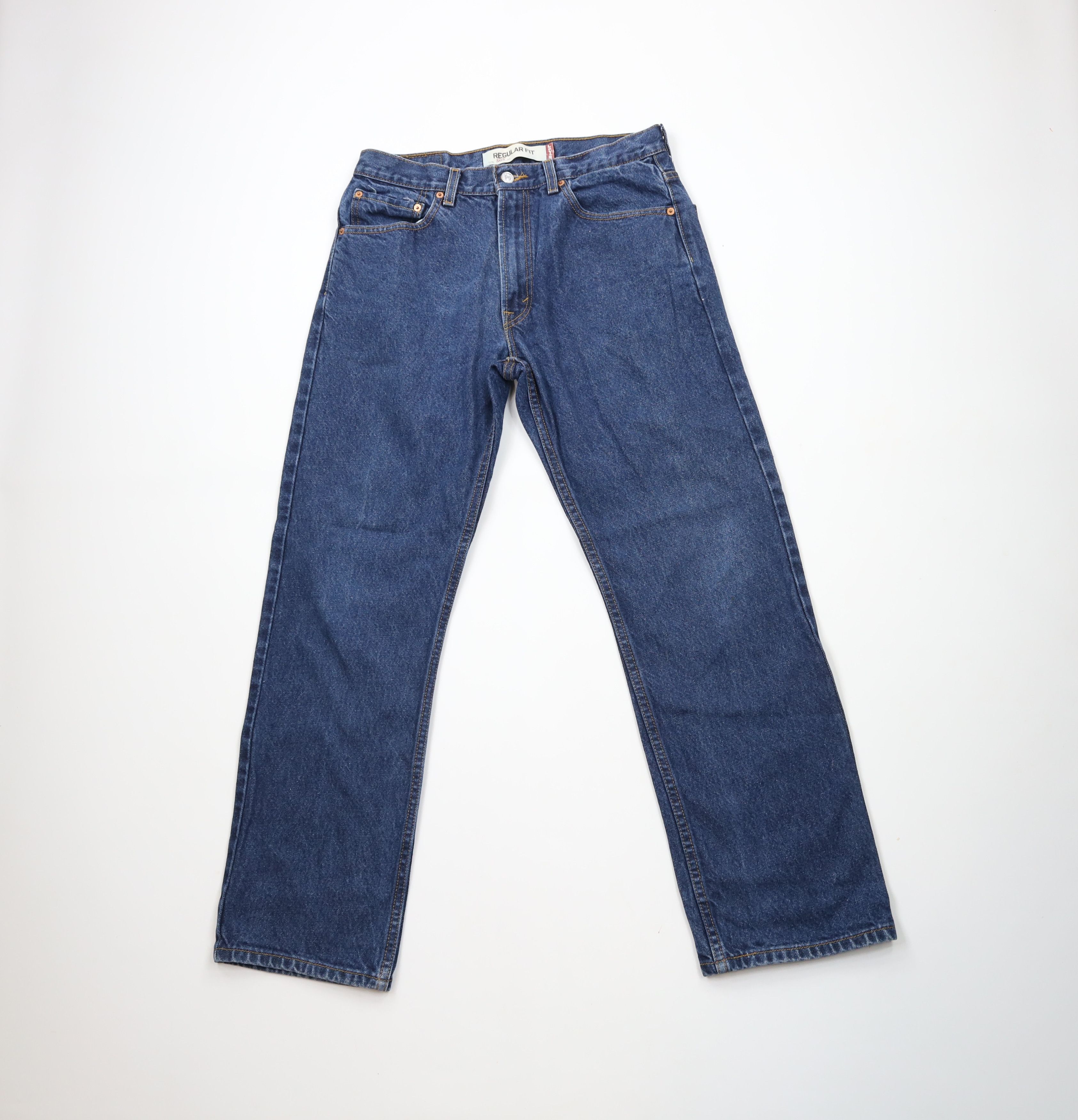 Levi's × Vintage Vintage Y2K Levis 505 Regular Fit Denim Jeans Blue Cotton Size US 33 - 1 Thumbnail