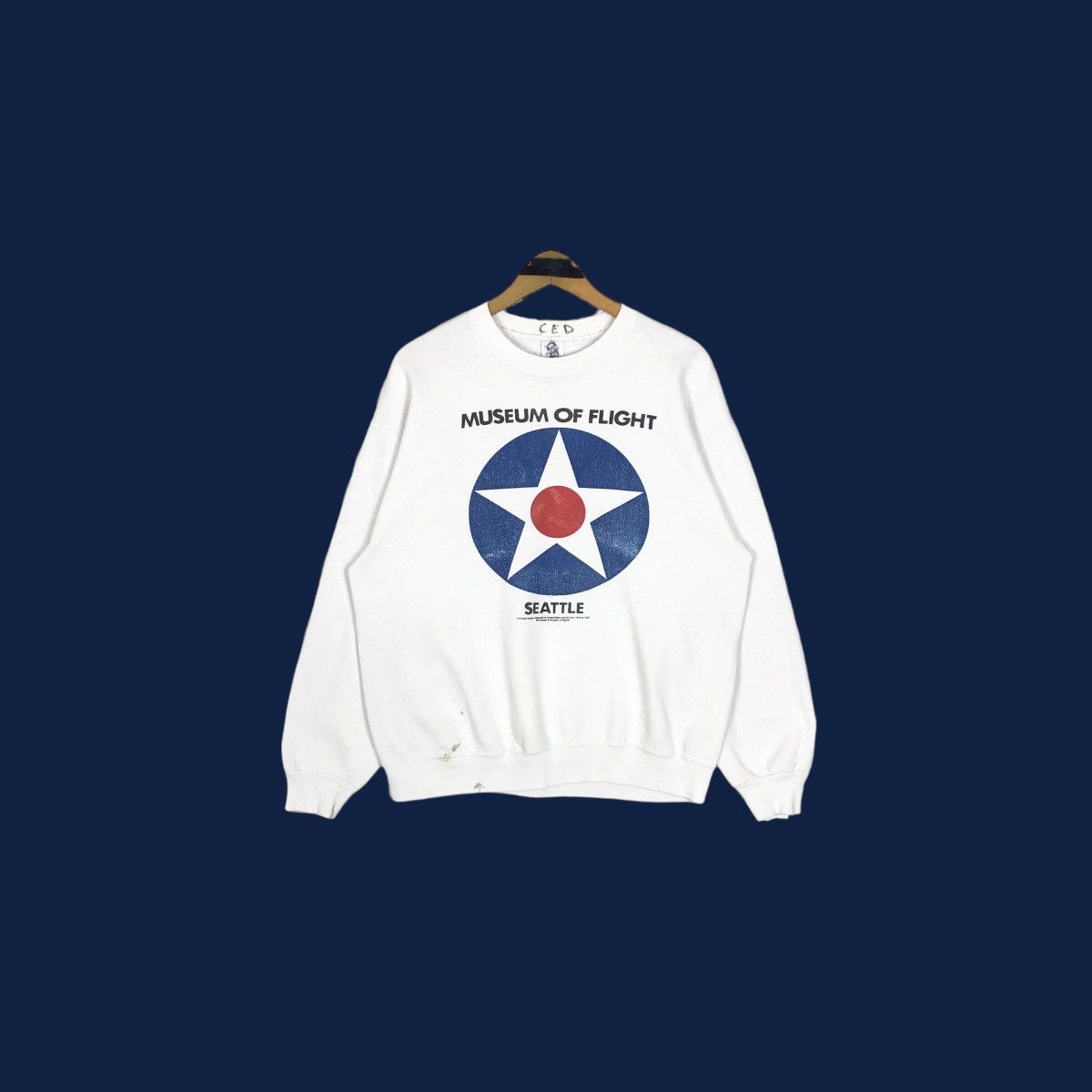 Vintage Vintage 90s US Air Force Museum Of Flight Crewneck Sweater Size US L / EU 52-54 / 3 - 2 Thumbnail