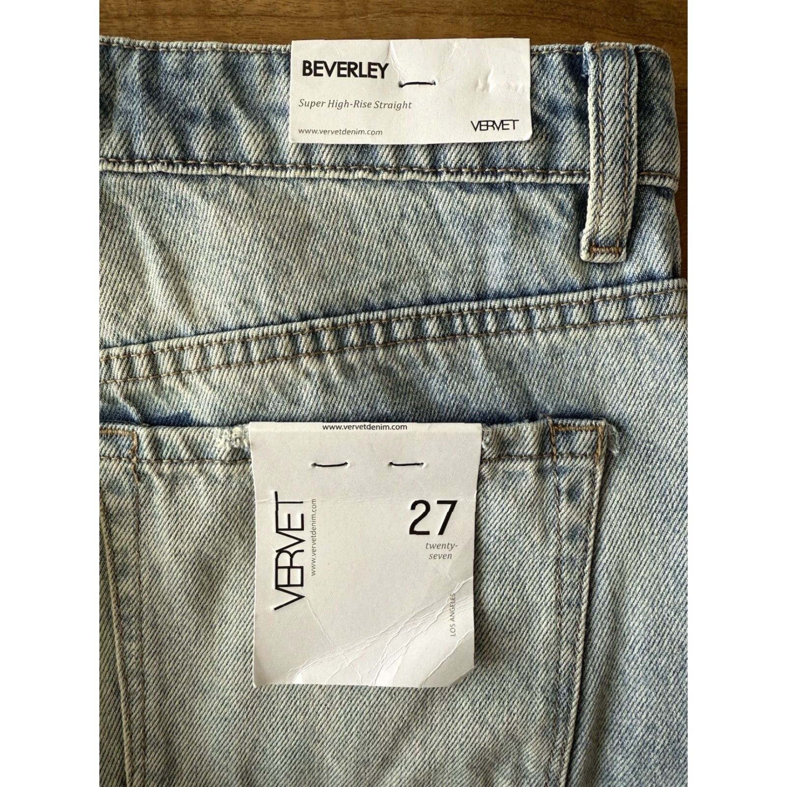 Vintage Vervet Jeans Womens 27 Distressed Light Wash High Rise Straight 5-Pocket Denim Blue Size 27" / US 4 / IT 40 - 3 Thumbnail