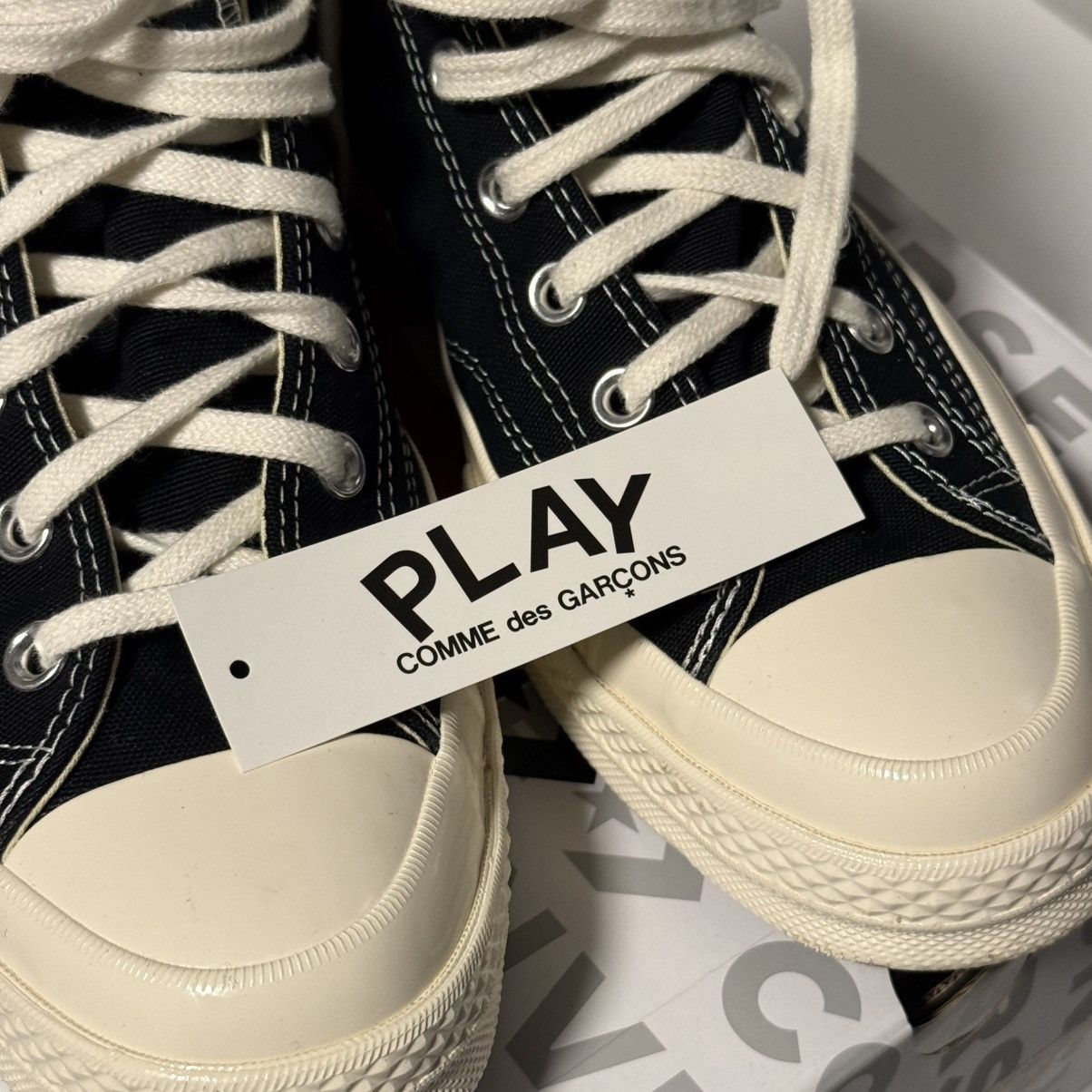 Comme des Garcons Converse Chuck Taylor Hi x CDG Comme des Black Sneakers Size US 10 / EU 43 - 12 Thumbnail