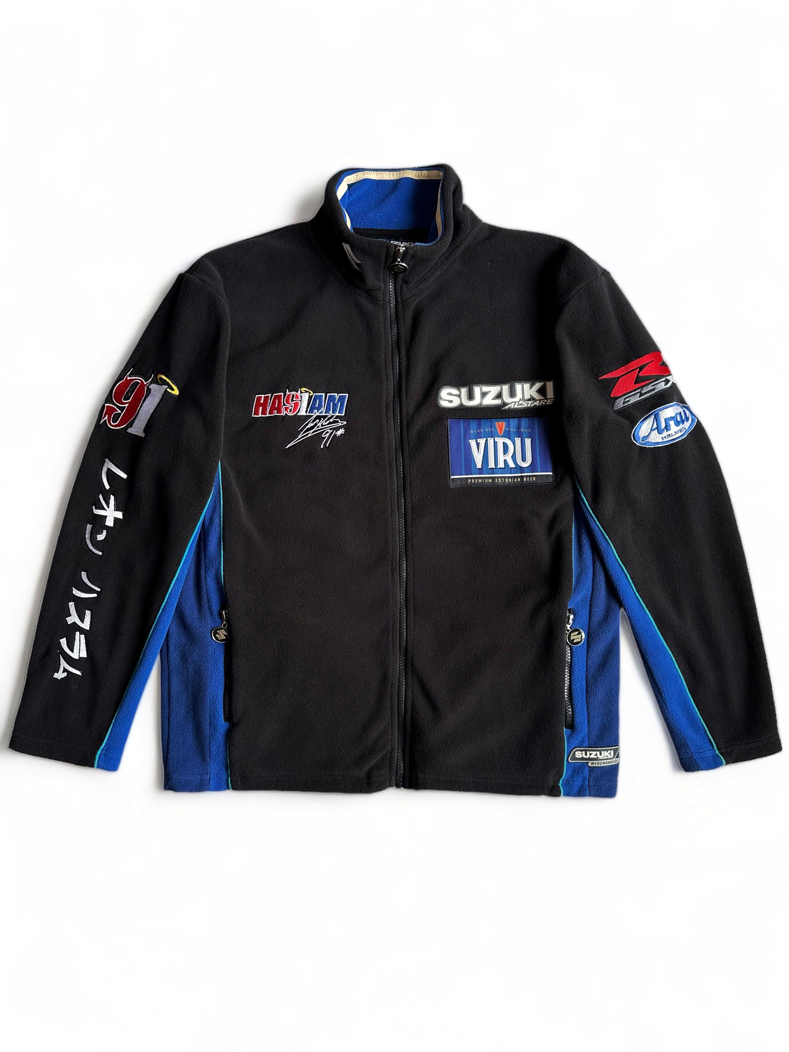 Japanese Brand × Vintage Vintage Suzuki 90's Fleece Racing Moto Car Jacket (S) Size US S / EU 44-46 / 1 - 1 Thumbnail