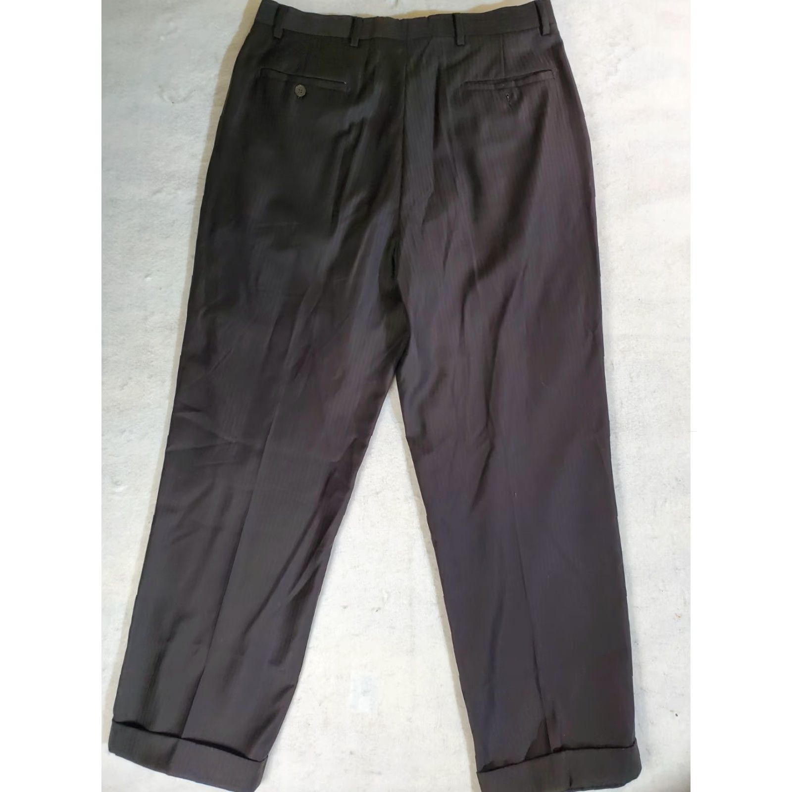 Alife VINTAGE Zanetti Zen Life Suit Mens Size 50R Regular 2 Piece Wool Black Notch Lapel 2-Button Genova Model 80s 90s Size 50R - 5 Thumbnail