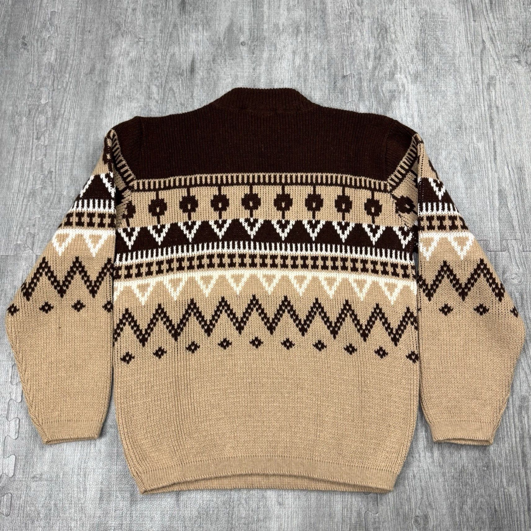 Vintage VINTAGE 70s Gabe Fair Isle Nordic Pullover Sweater Knit Casual Brown Mens Large Size US L / EU 52-54 / 3 - 6 Thumbnail