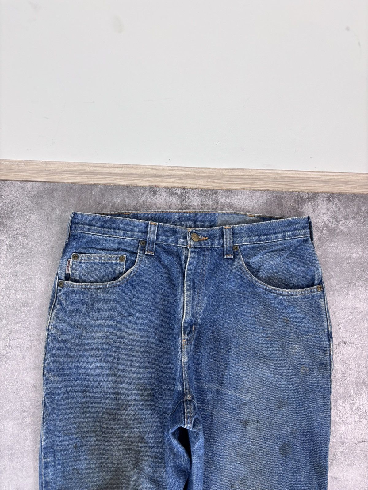 Carhartt Carhartt Men’s Blue Denim Jeans Relaxed Fit Distressed Size US 34 / EU 50 - 13 Thumbnail