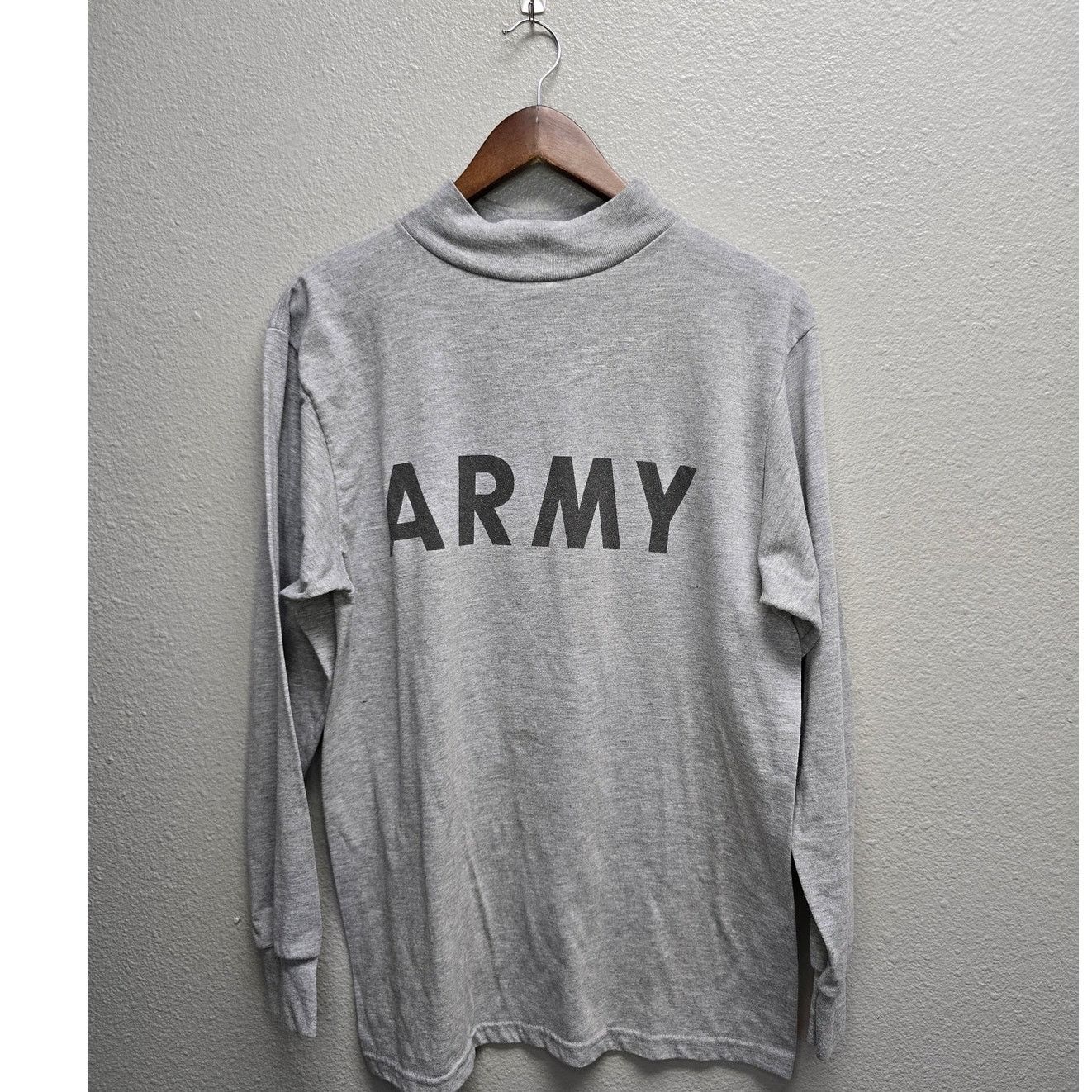 Vintage Army Long Sleeve Shirt PT Training Mock Neck Gray S Tee Size US S / EU 44-46 / 1 - 1 Thumbnail