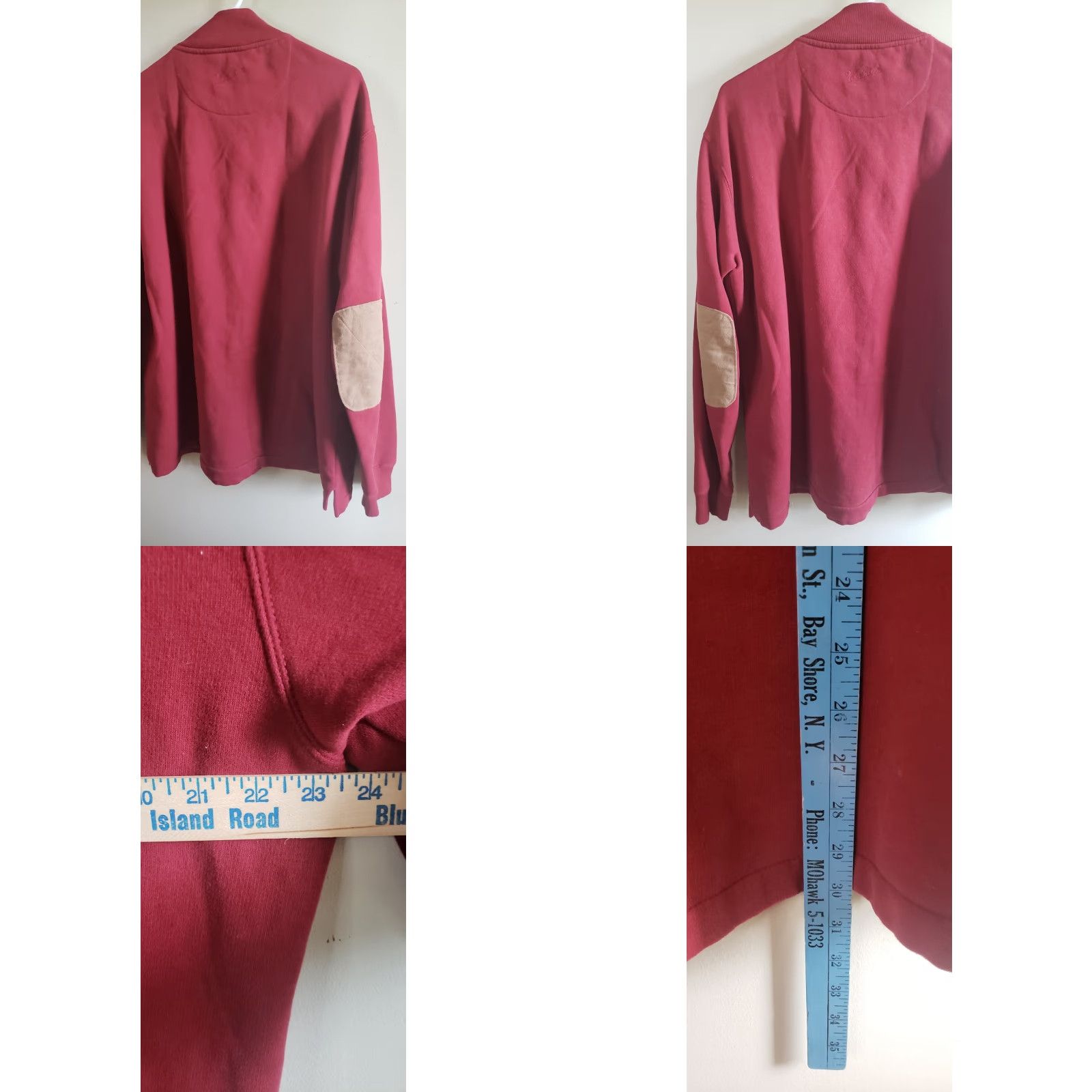 Vintage Woolrich Woolen Mills 1/4 Zip Pullover Sweater Elbow Patch Red Men’s Large New Shirt Size US L / EU 52-54 / 3 - 8 Thumbnail