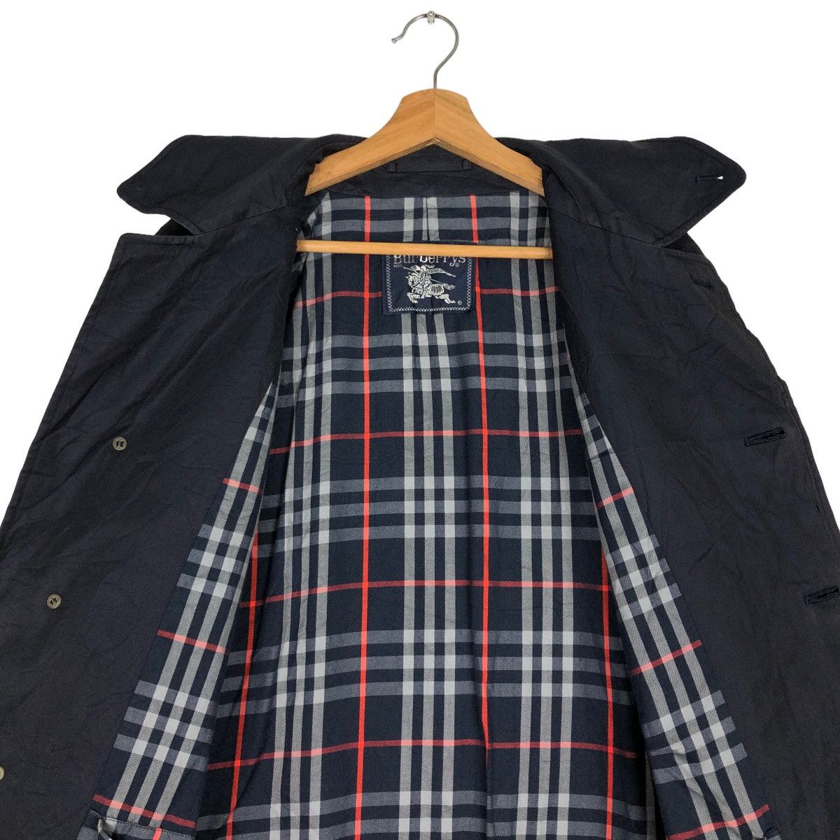 Burberry 🔥Vtg Long Jacket Trench Burberrys Nova Check Design Size US M / EU 48-50 / 2 - 14 Thumbnail