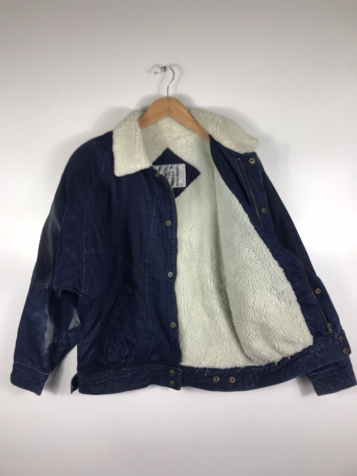 Japanese Brand ⚡️Vintage City Sport Denim Faded Sherpa inside Bomber Jacket Size US M / EU 48-50 / 2 - 11 Thumbnail