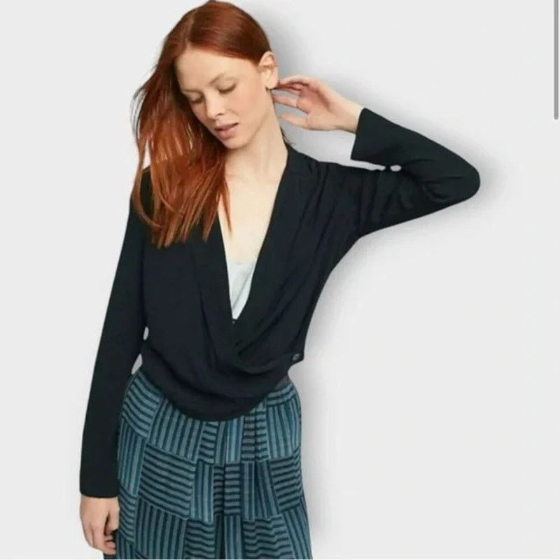 Anthropologie Ett twa Anthropologie Wrap Collared Button Blouse Blazer Size M / US 6-8 / IT 42-44 - 2 Thumbnail