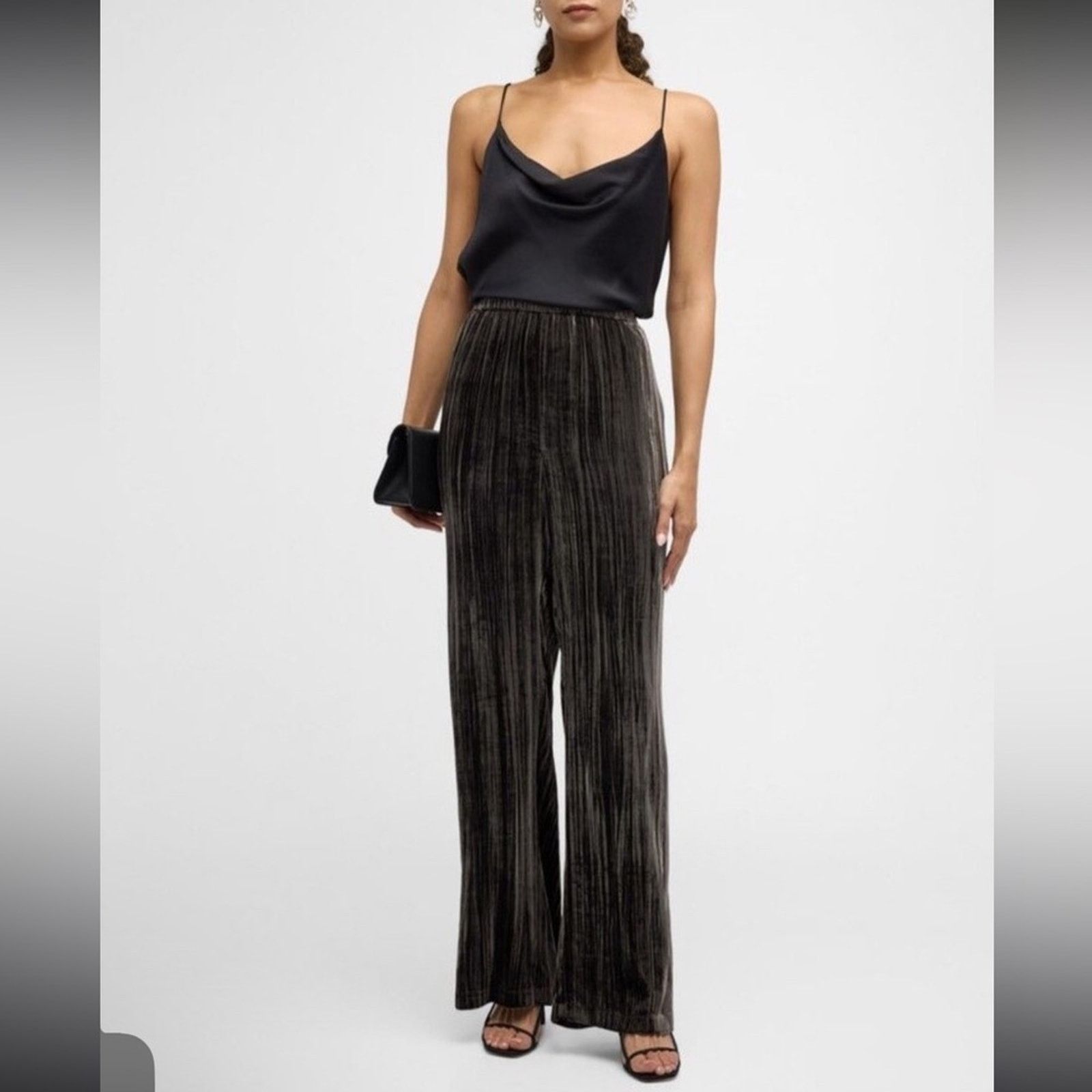 Enza Costa NEW Enza Costa $395 Silk Textured Velvet Pants XS Size 26" / US 2 / IT 38 - 1 Thumbnail