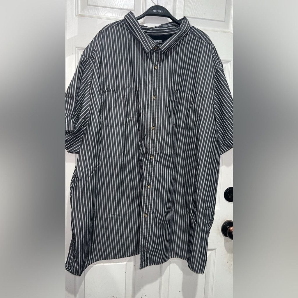 Other white + black striped button up shirt Size 5XL BIG Size US XL / EU 56 / 4 - 2 Thumbnail
