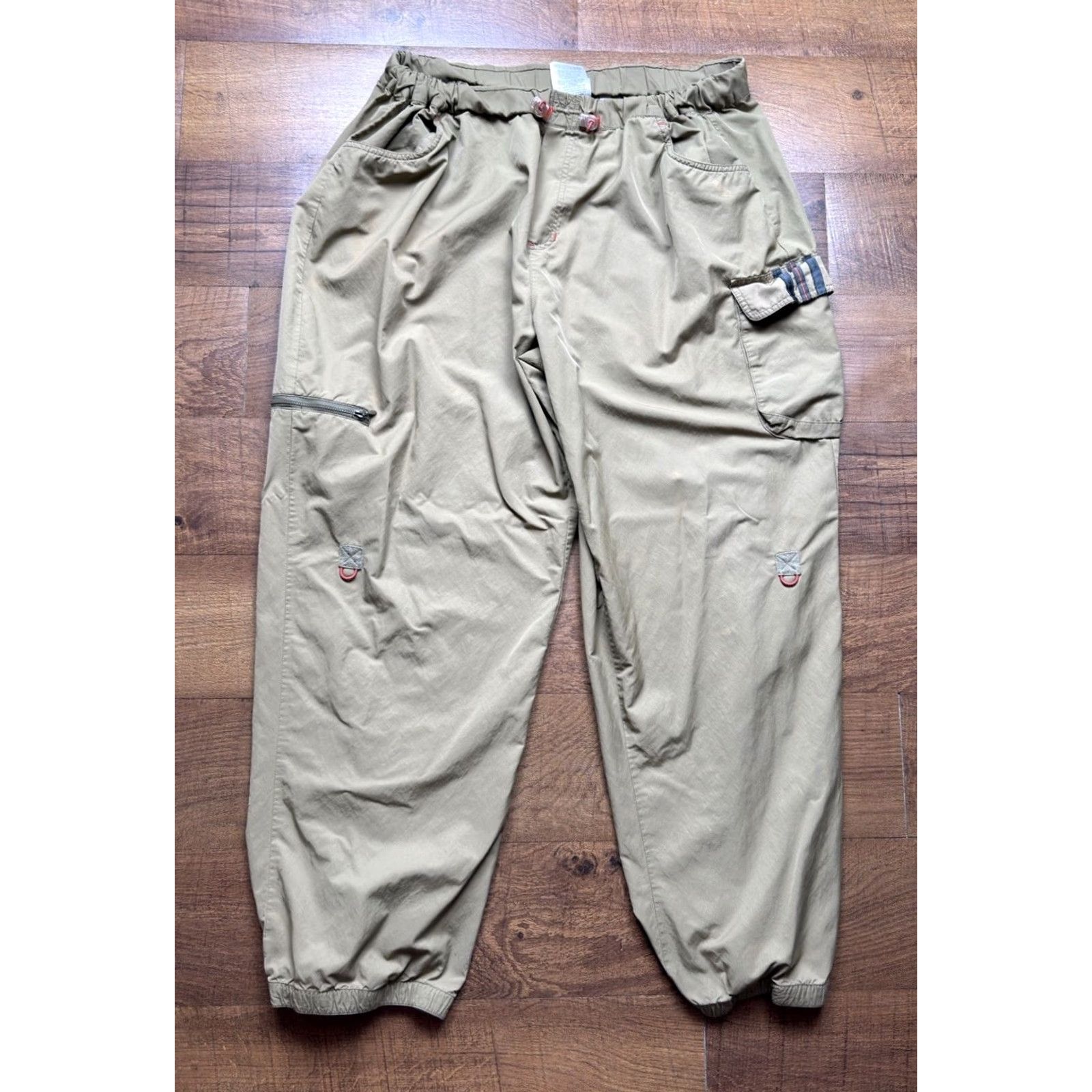 Adidas VTG Adidas Mens XL Cargo Paratrooper Windbreaker Track Pants - Green, UnLined, Drawstring, Pockets, 90s Y2K, Athletic, Baggy, Regular, Men Size US 36 / EU 52 - 2 Thumbnail