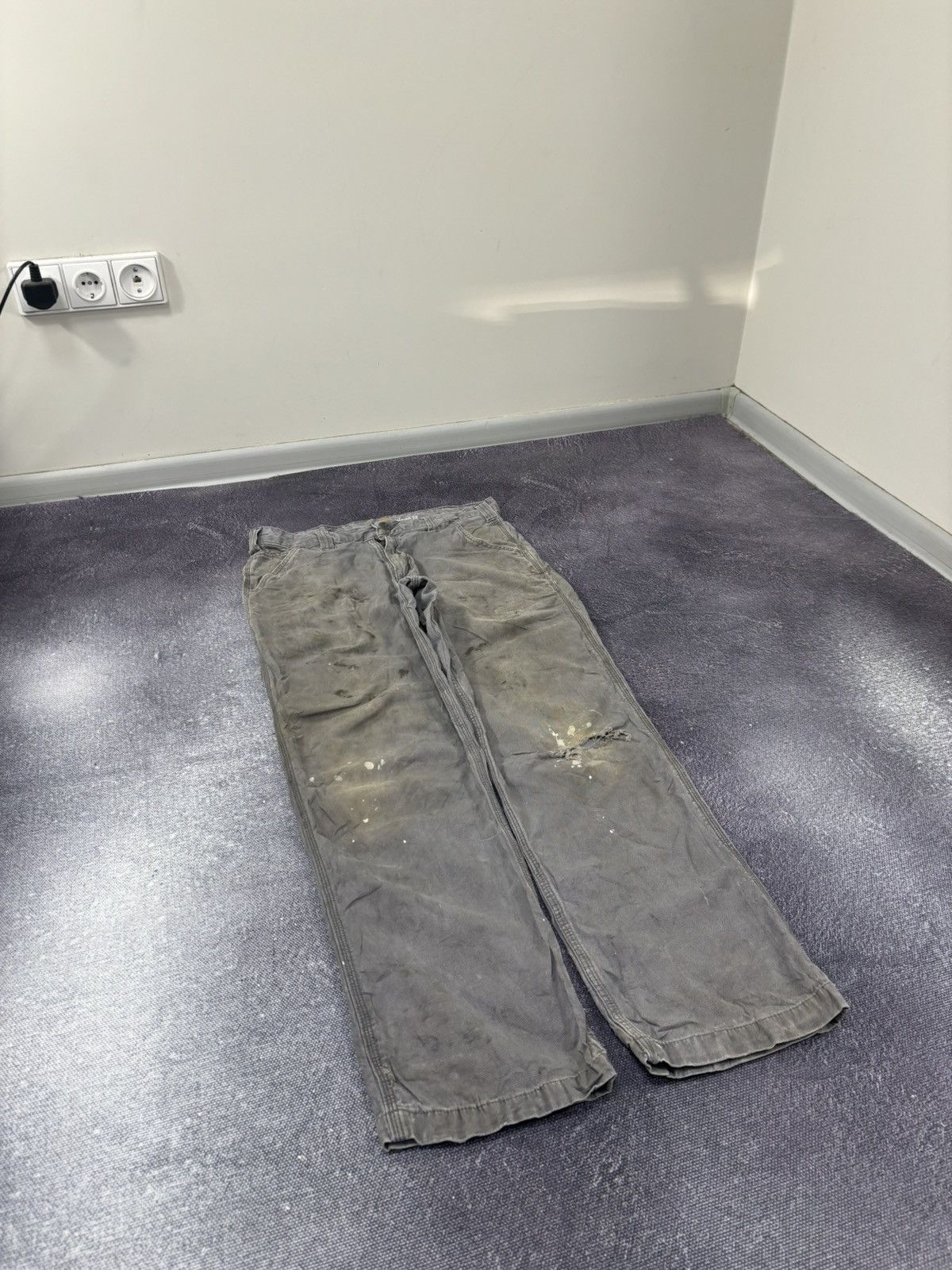 Carhartt Vintage Carhartt USA Distressed Gray Work Carpenter Pants Size US 32 / EU 48 - 8 Thumbnail