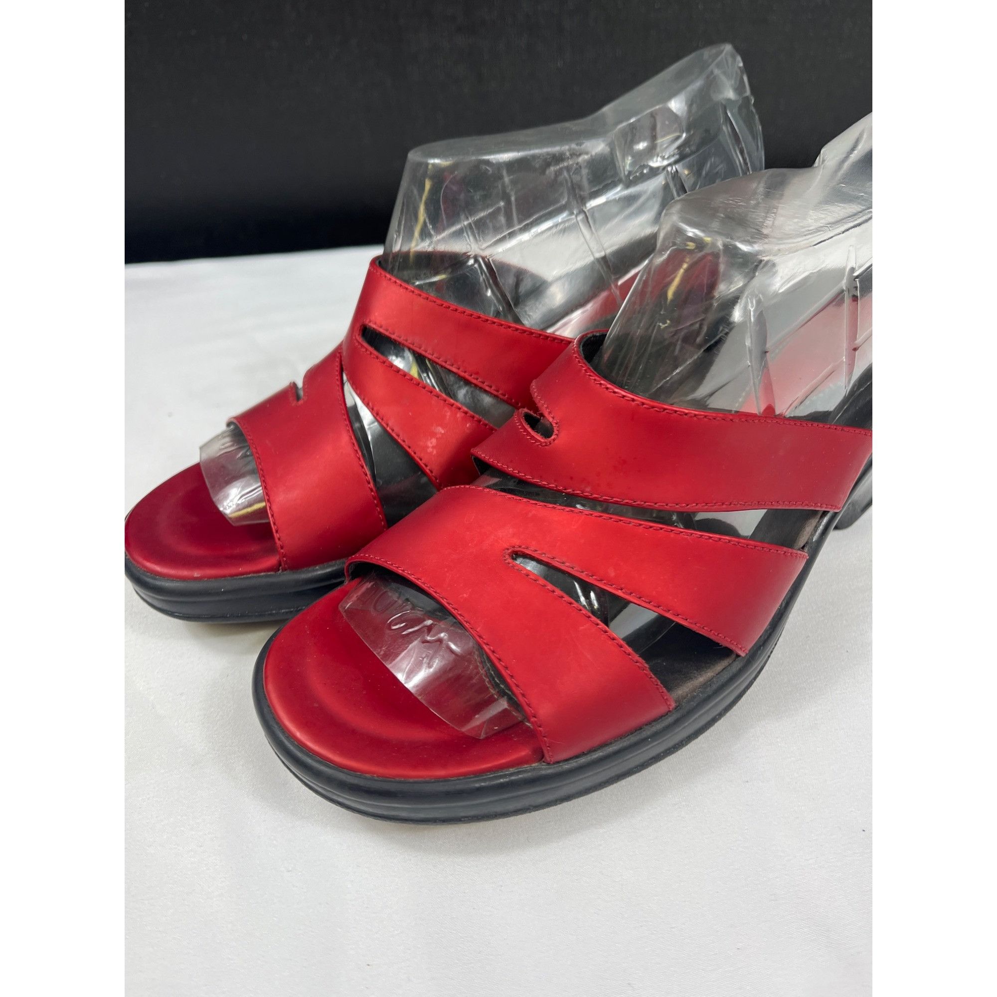 Other Dansko Red Womens Leather Strappy Wedge Sandals Size 38 SKU Size US 8 / IT 38 - 2 Thumbnail